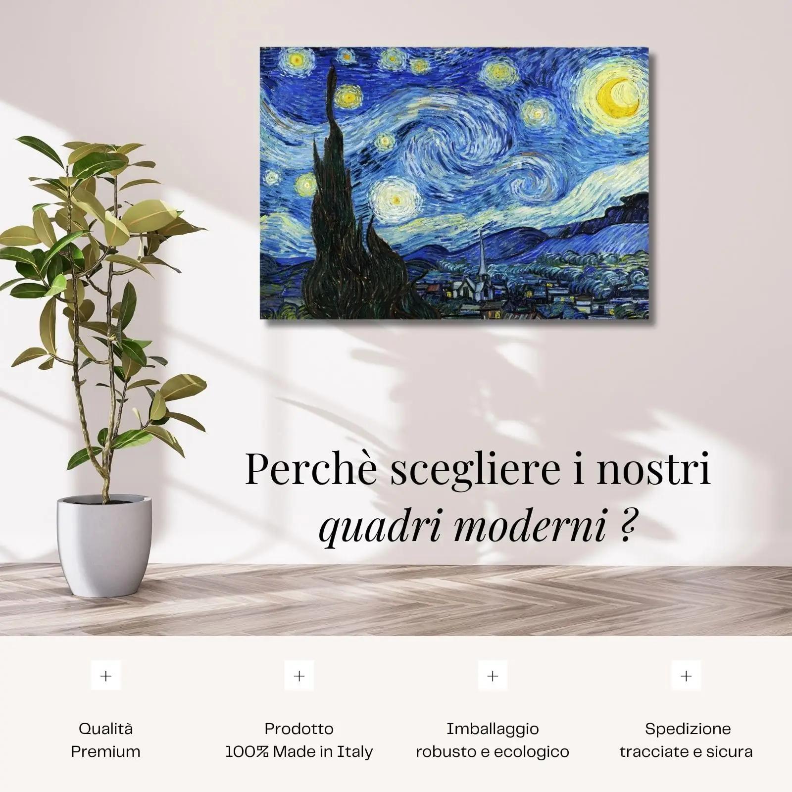 canvashop kuldne linnaelamu dekoratsioon Van Goghi stiilis maal – pakend ja tarvikud