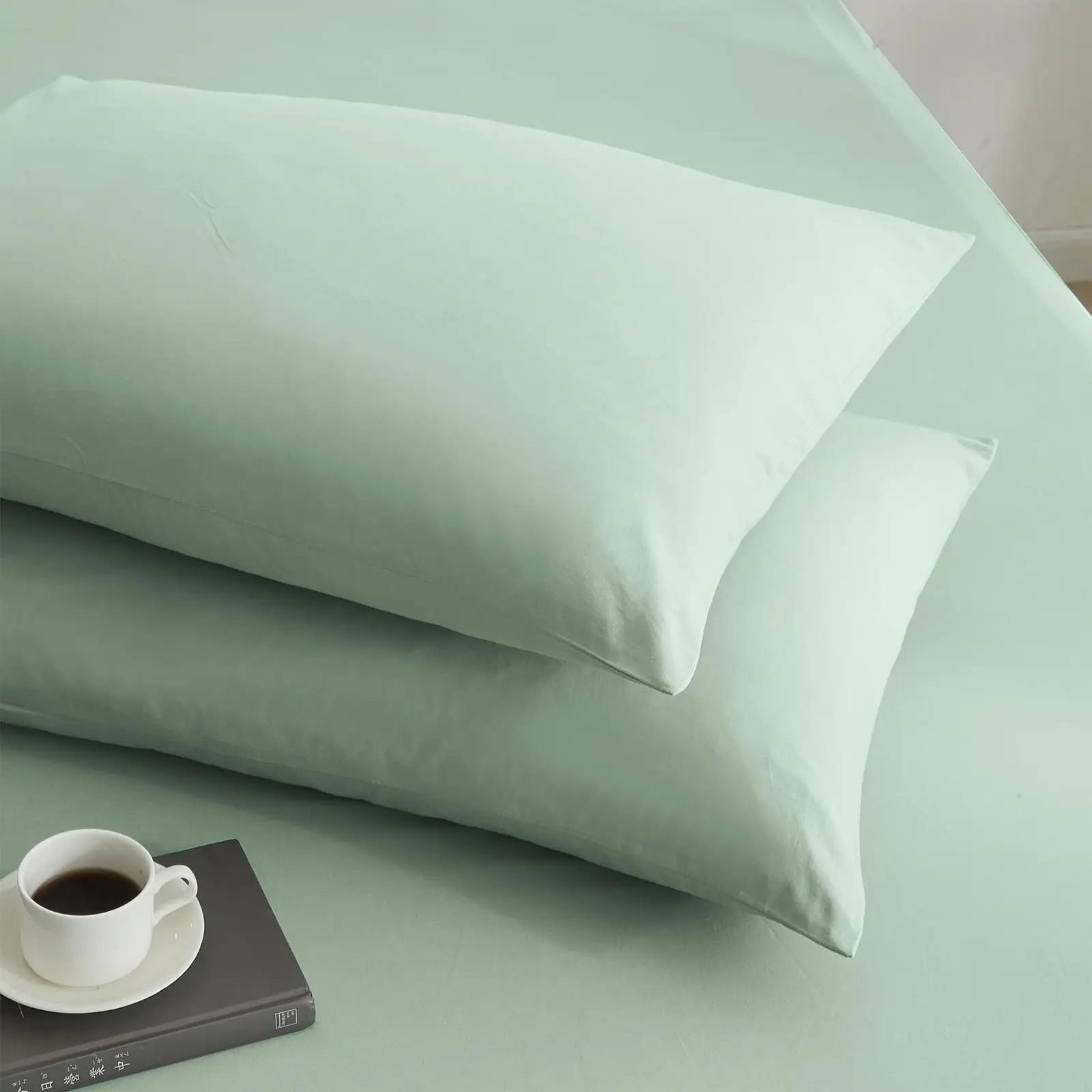 Luowei pehme 100% puuvillane voodipesu 135×200 roheline – pilt 8