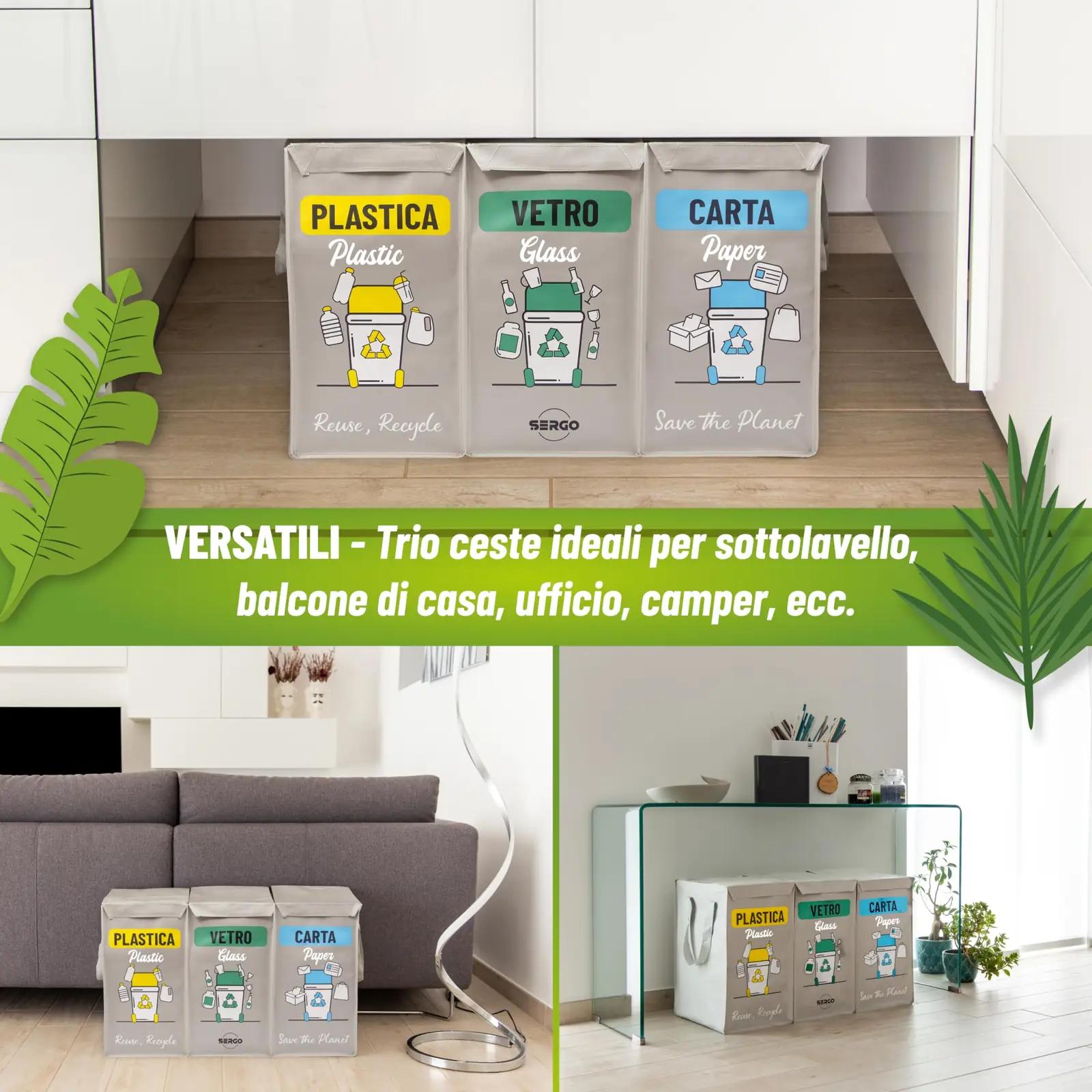 SERGO vastupidav kolmekomponentne prügikott kööki — praktiline – pakend ja tarvikud