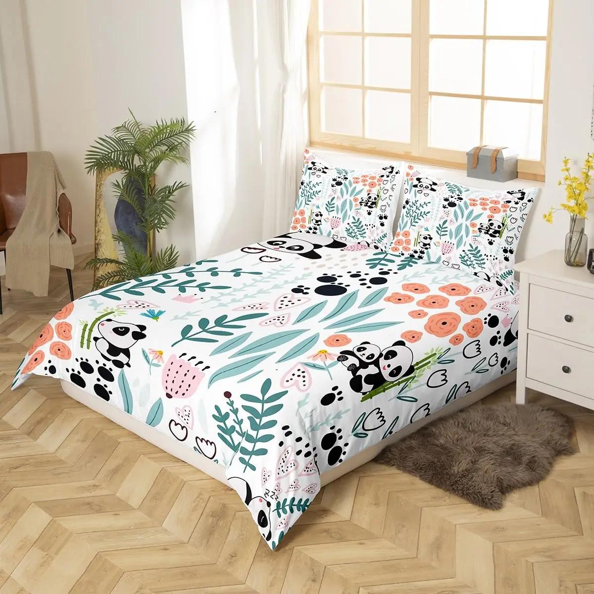 Homewish pehme mikrofibra voodipesu 200×200 cm – panda – detailne vaade