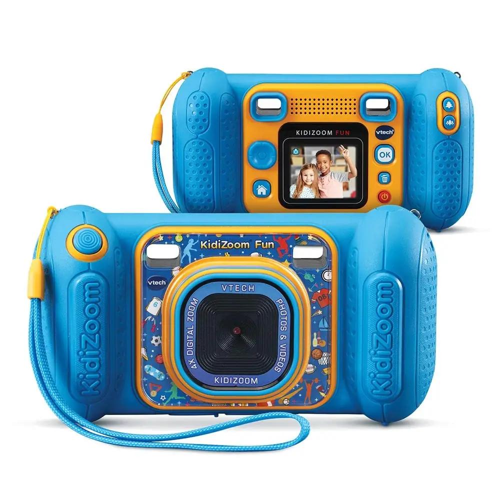 Vtech lastele mõeldud vastupidav digikaamera sinine – pakend ja tarvikud