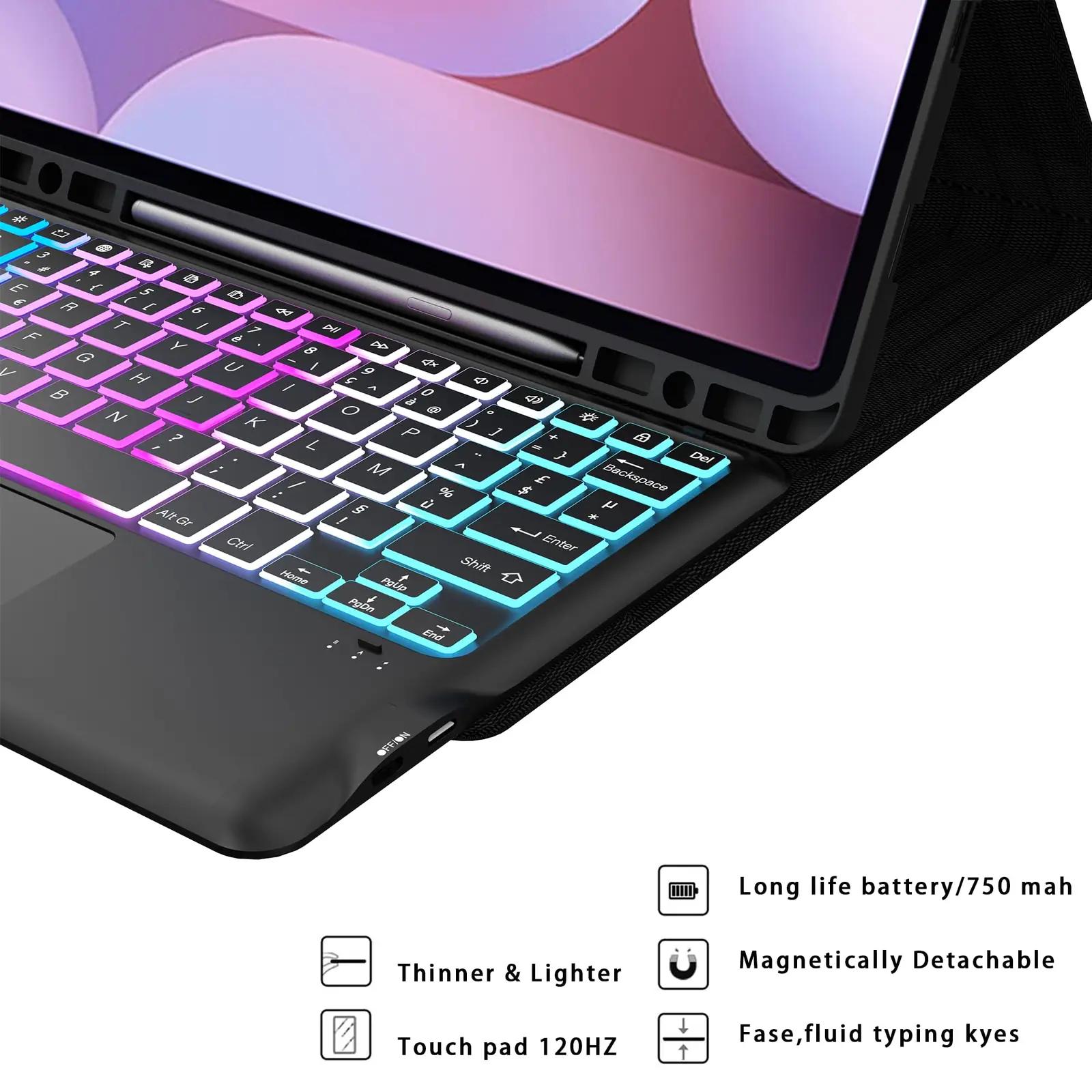 VANKEYPAD nahkne klahvikate Tab S10+ 12,4″ – valgustusega – pilt 9