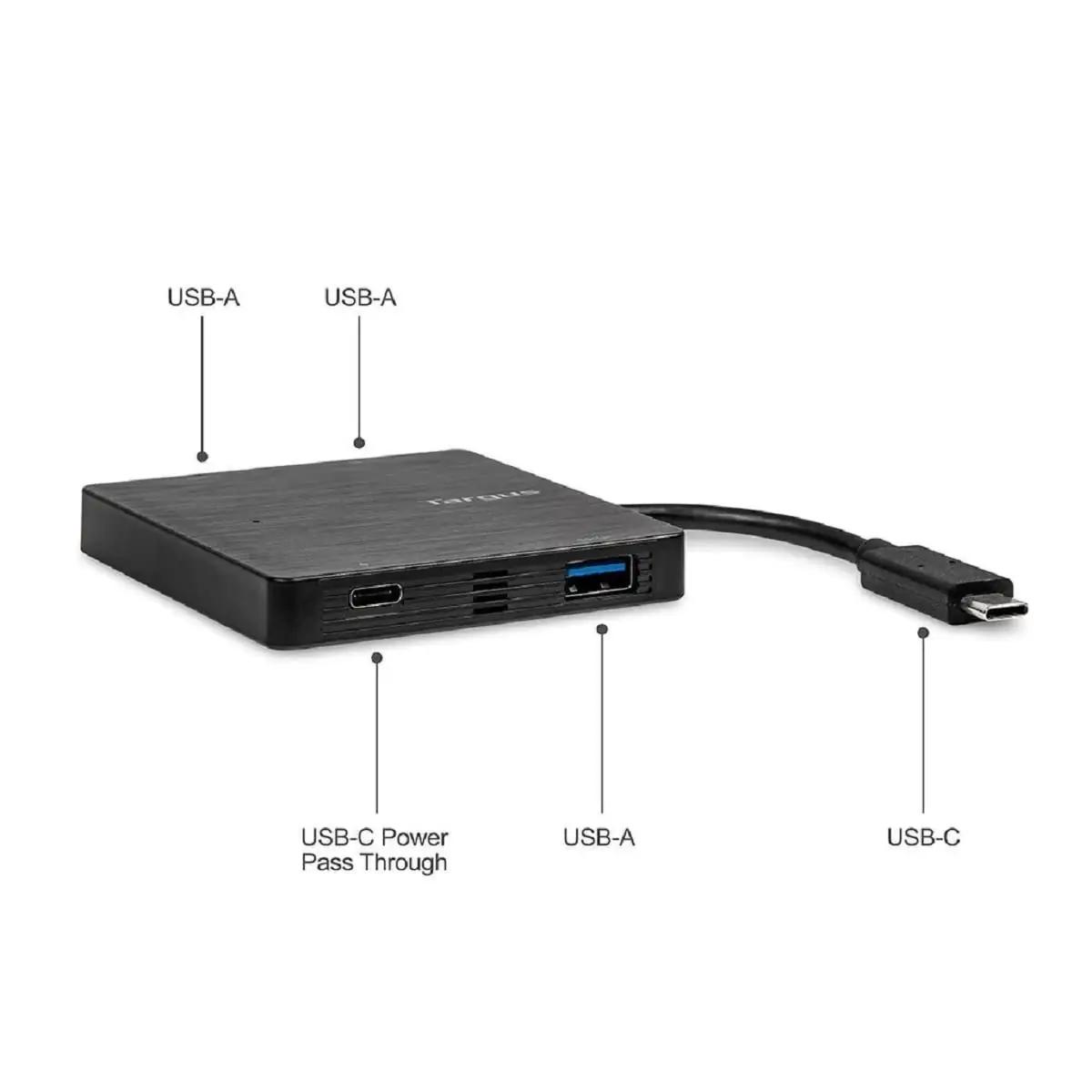 Targus USB-C hub – kompaktne 3x USB‑A ja 1x USB‑C toide – pilt 6
