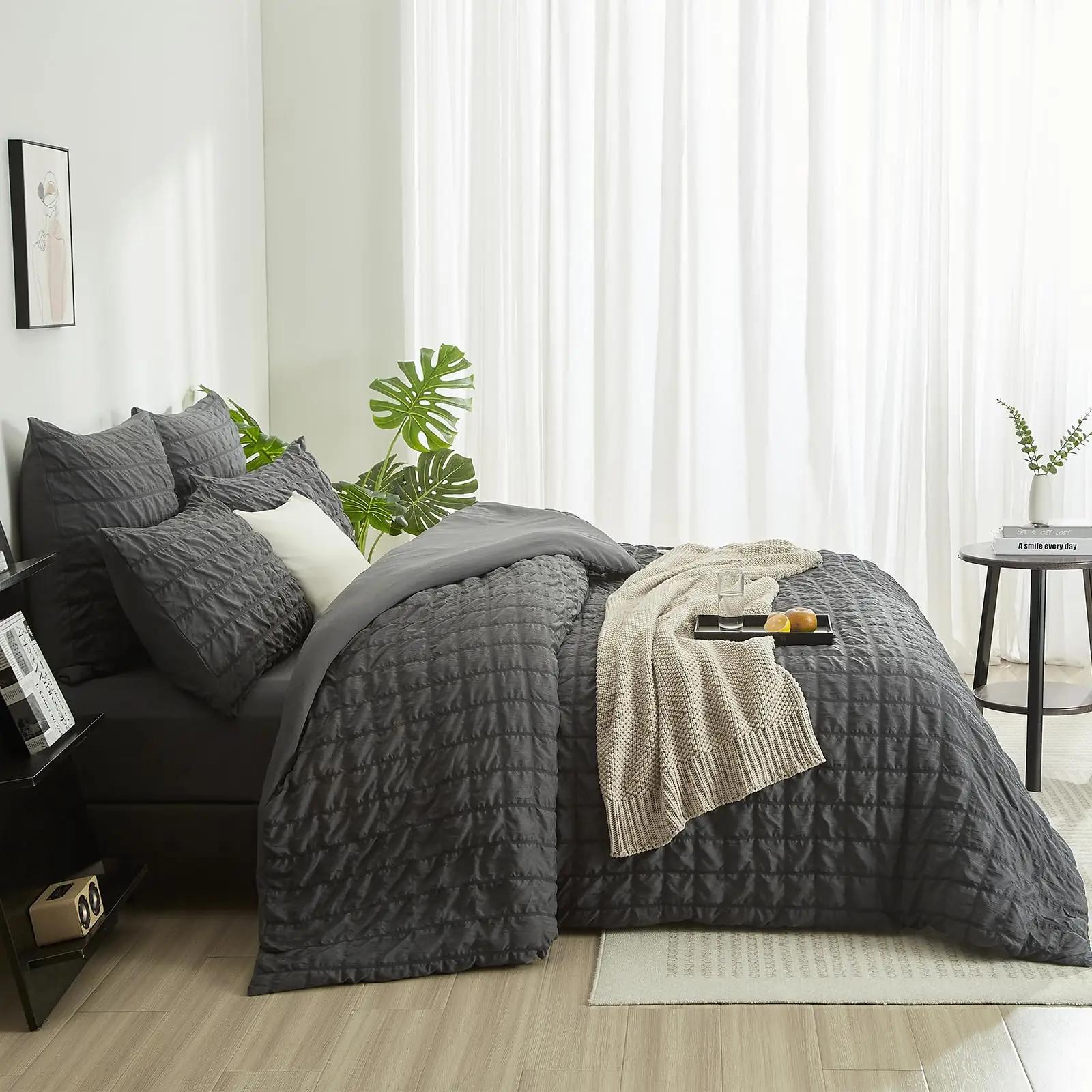 YASMENG pehme mikrofibra voodipesukomplekt 200×200 cm, hall – pilt 9