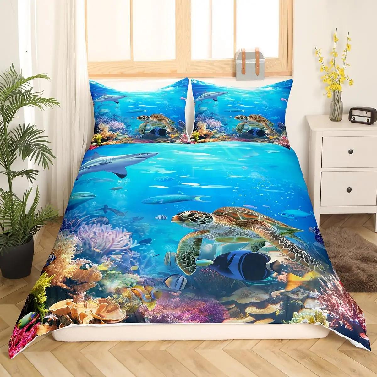 Homewish värvikas mereloomade voodipesu 140×200 cm – detailne vaade