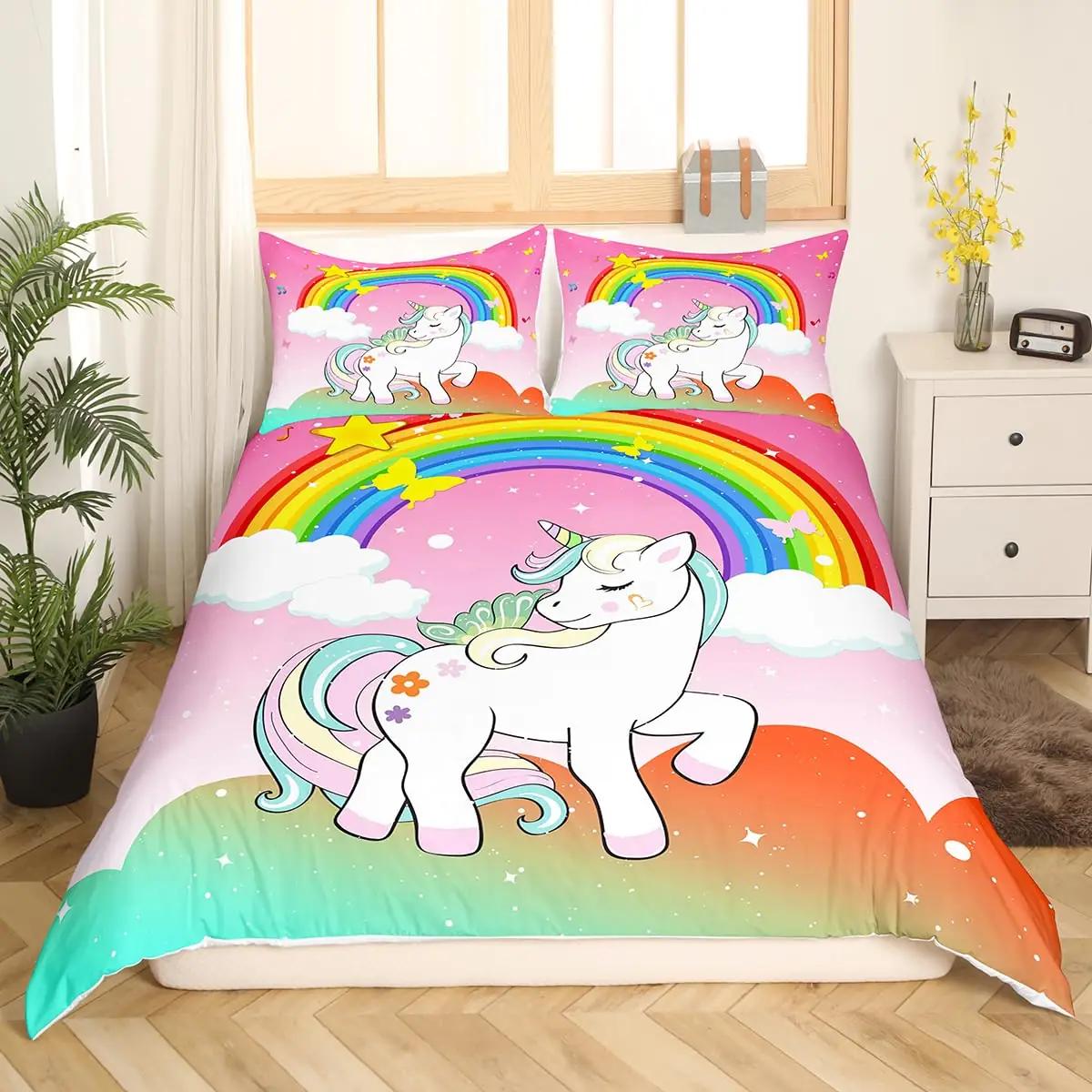 Homewish pehme mikrofiber voodipesu 240 x 260 cm, unicorn – detailne vaade