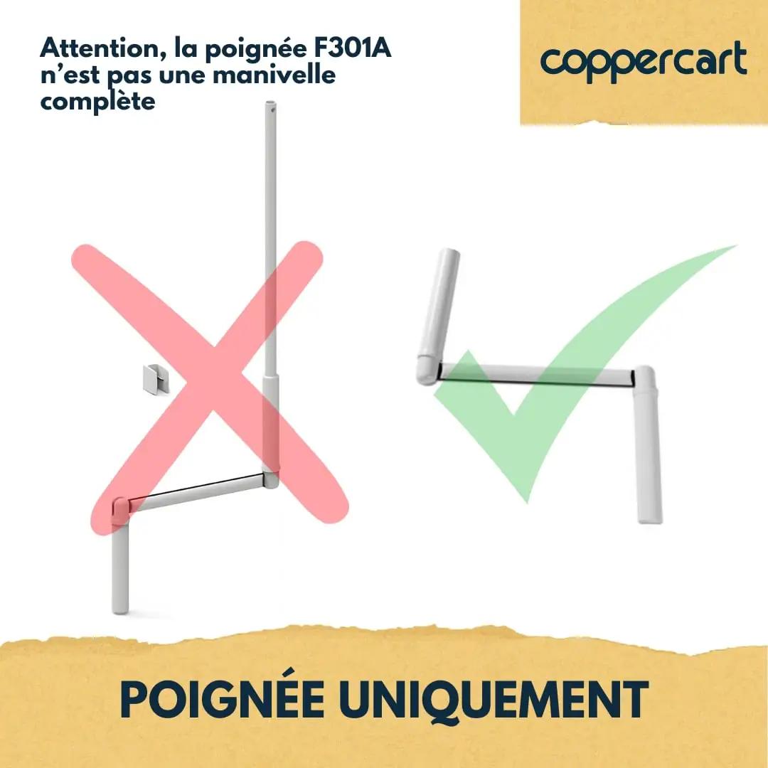 Coppercart vastupidav valge Lüli- ja Kurbelgriff F301A – pilt 7