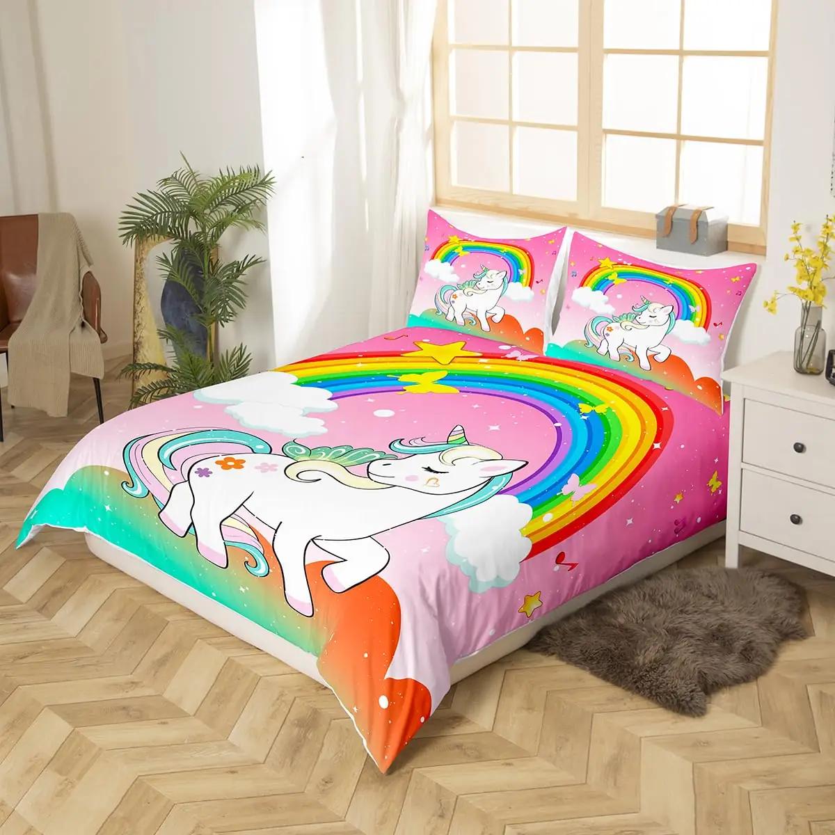 Homewish pehme mikrofiber voodipesu 240 x 260 cm, unicorn – pakend ja tarvikud