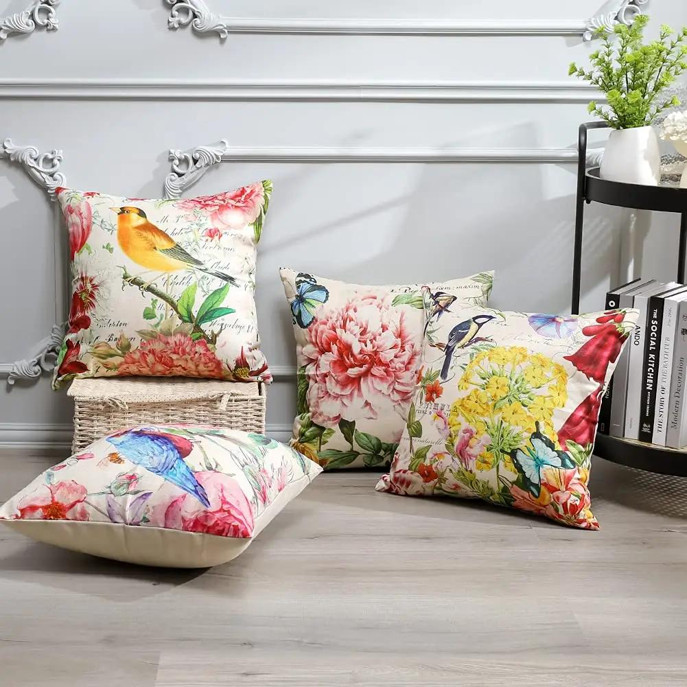 JOTOM veekindlad aiatekstiilid 45×45 cm – lillemotiiviga komplekt – detailne vaade