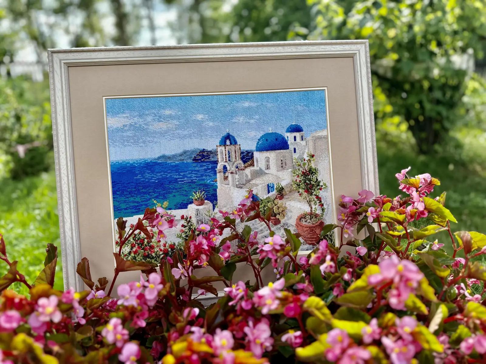 Riolis ristpiste komplekt Santorini – puuvillane tööpakett – pilt 6