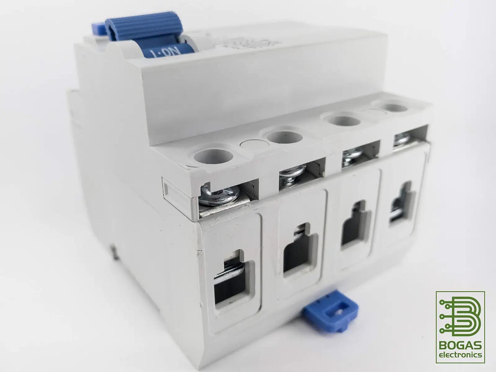 BOGAS ELECTRONICS metallist FI-rikkevoolukaitse 40A, 4P – kasutusnäide