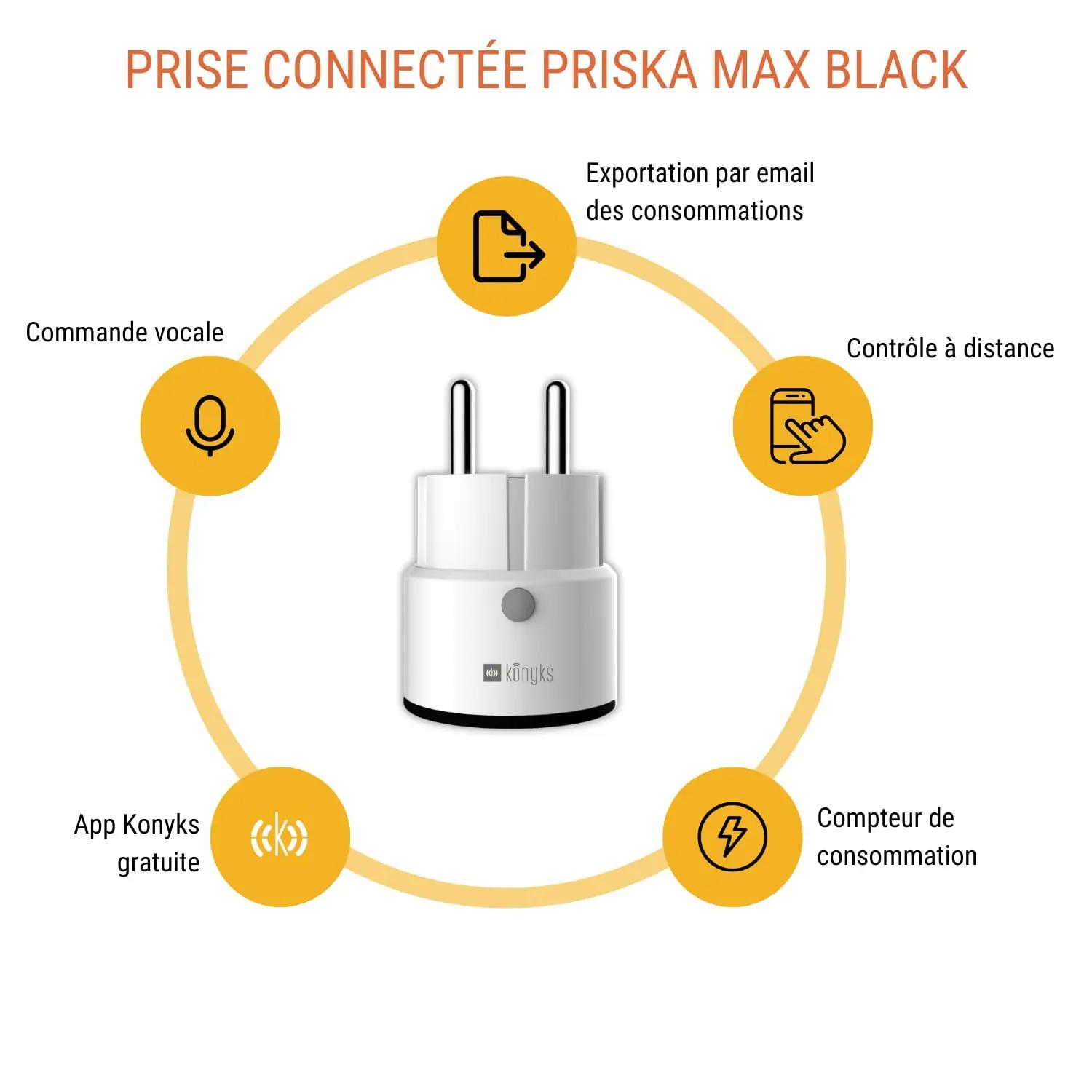 Konyks PRISKA MAX BLACK (FR) nutikad ja kaugjuhtitavad pistikud