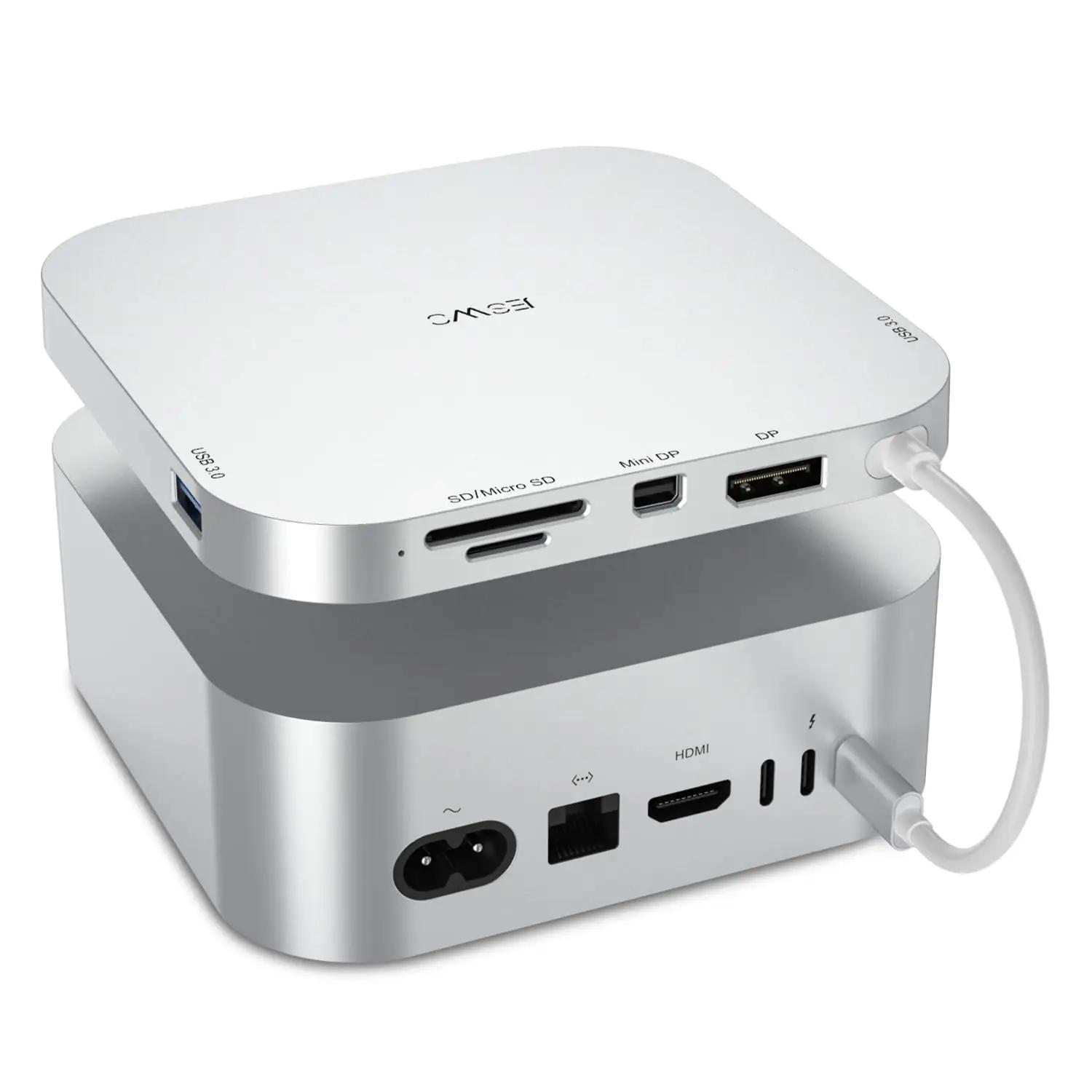 JESWO hõbedane dockingstation Mac Mini M4 jaoks