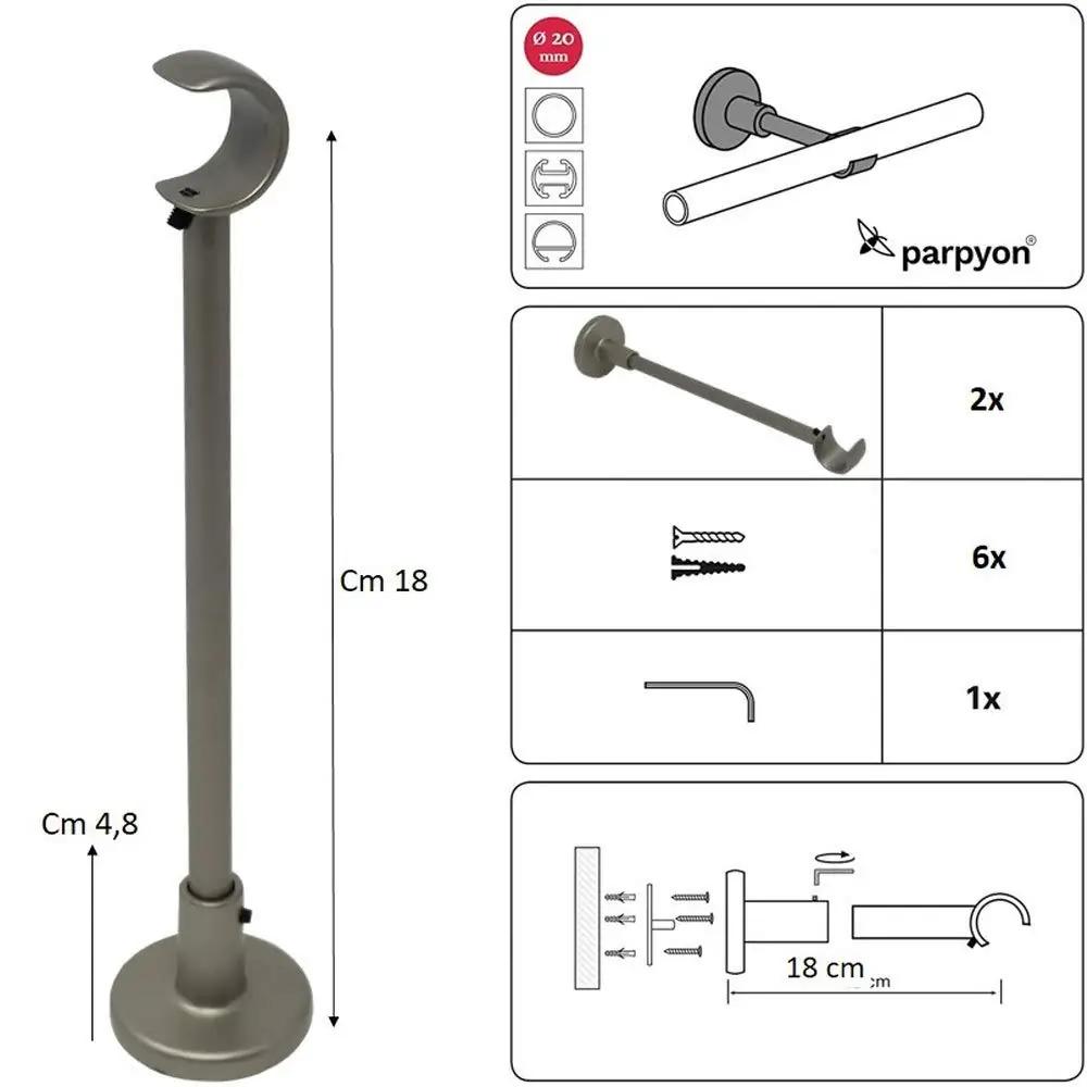 parpyon tugevad metallist kardinakinnitused 20–22 mm – kasutusnäide