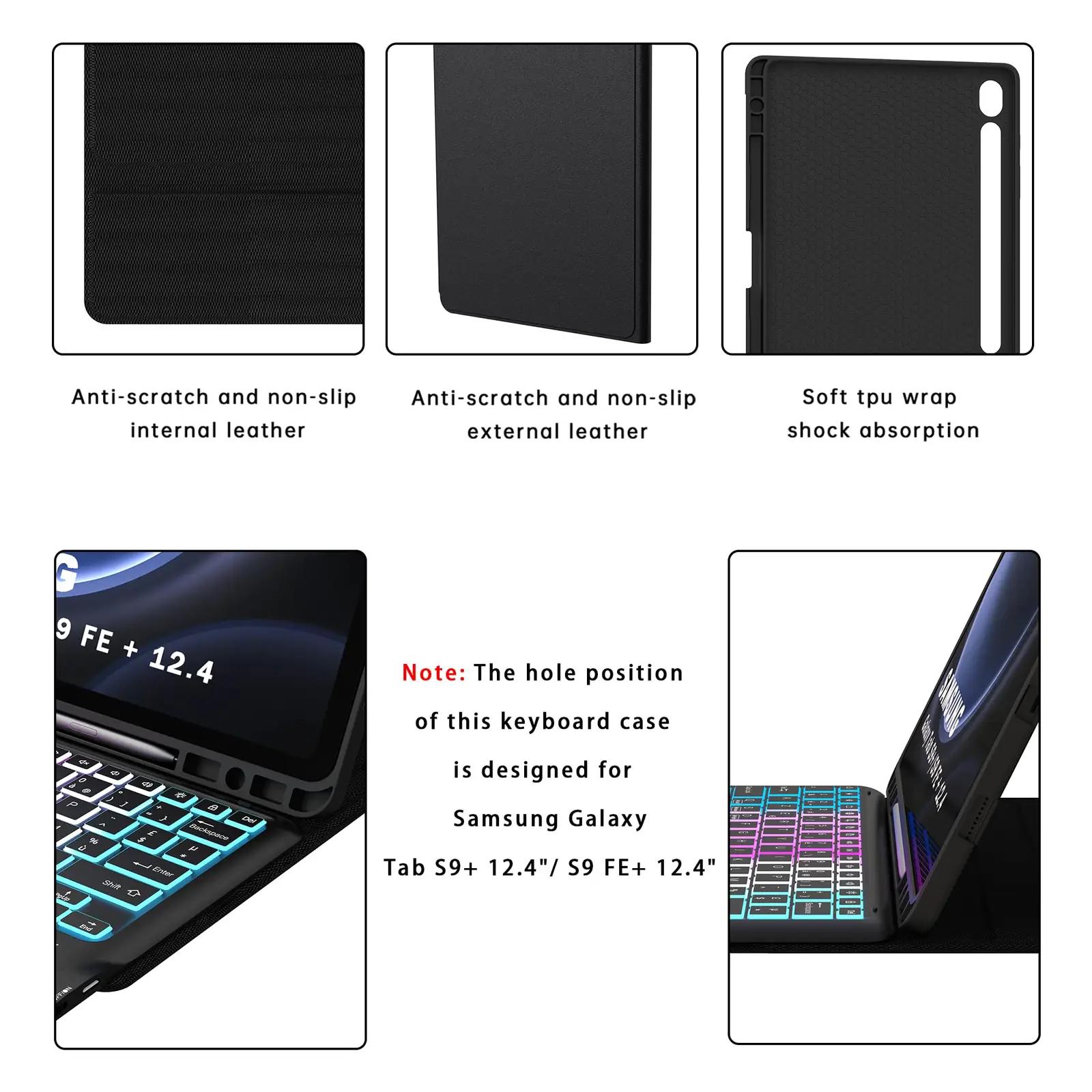VANKEYPAD nahkne klahvikate Tab S10+ 12,4″ – valgustusega – lisavaade