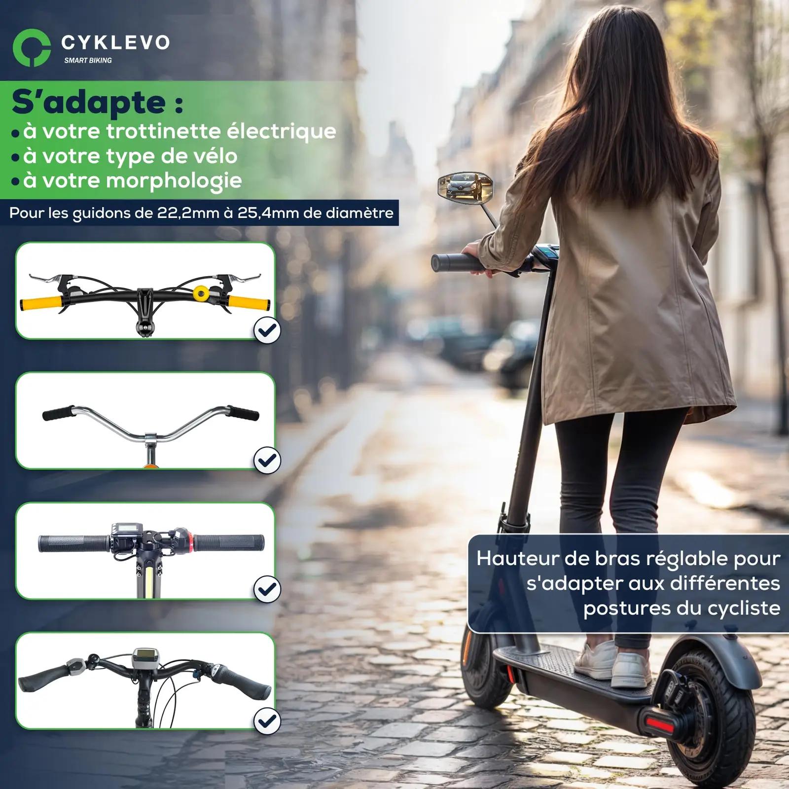 CYKLEVO alumiiniumist jalgrattapeegel – lai ja stabiilne vaade – kasutusnäide