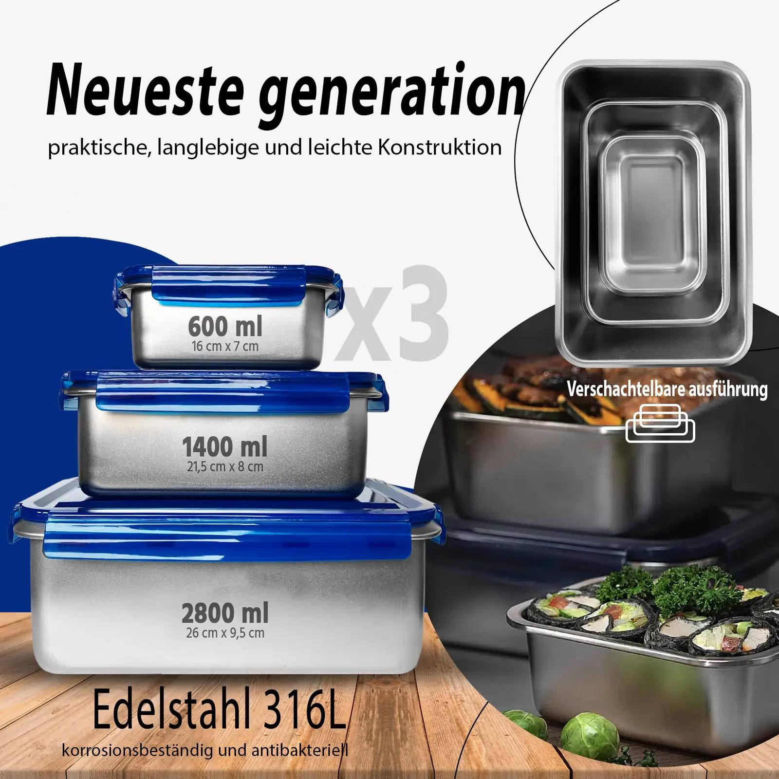 XSQUO Useful Tech XSQUO roostevabast terasest Bento-komplekt – detailne vaade