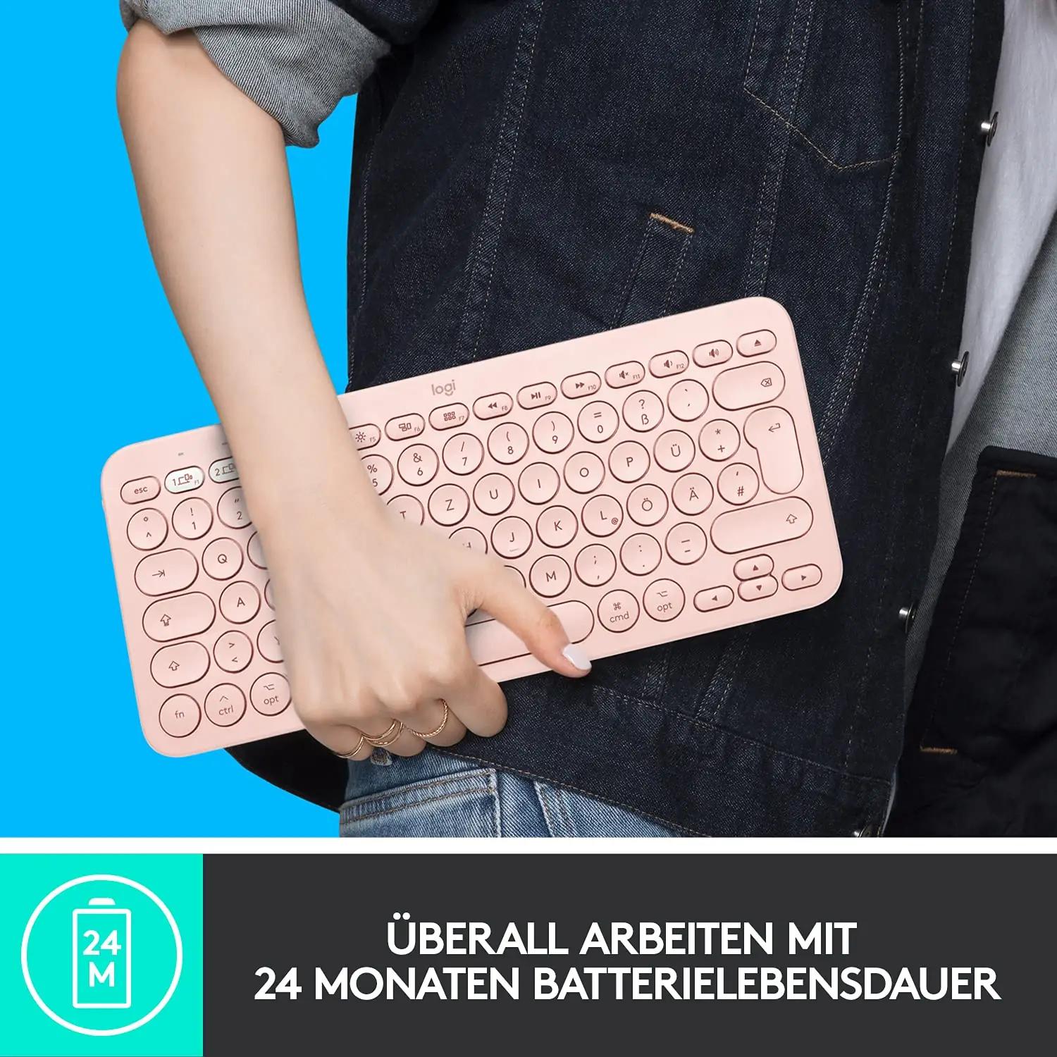 Logitech roosa kompaktne traadita klaviatuur — mugav ja stiilne – pilt 6