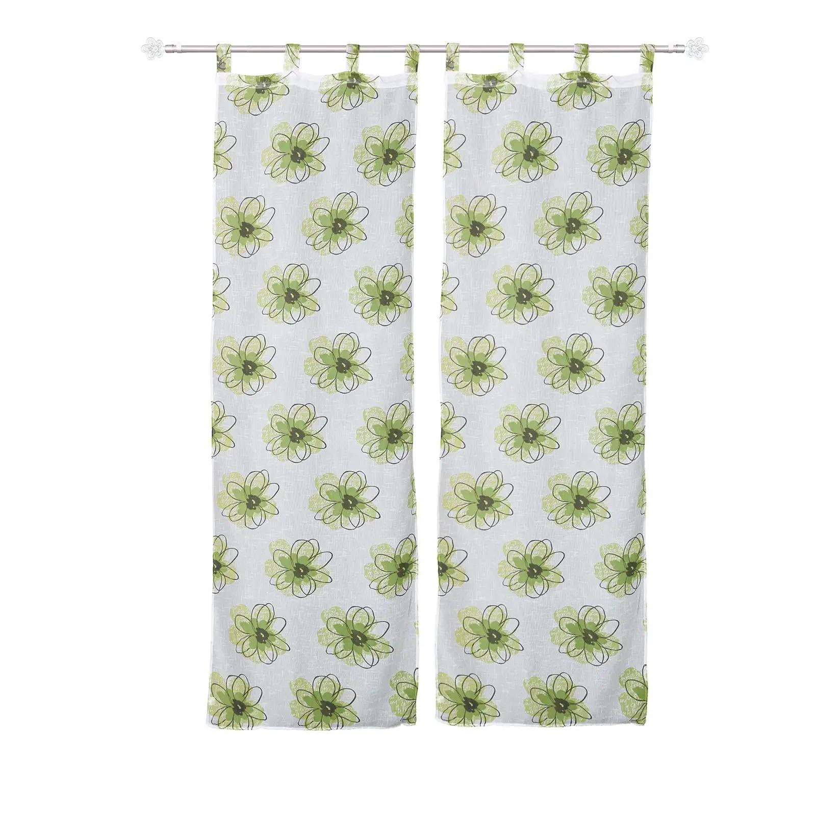 GIRASOLE HOME lillemustriga poolläbipaistev kardin, 70×240 – kasutusnäide