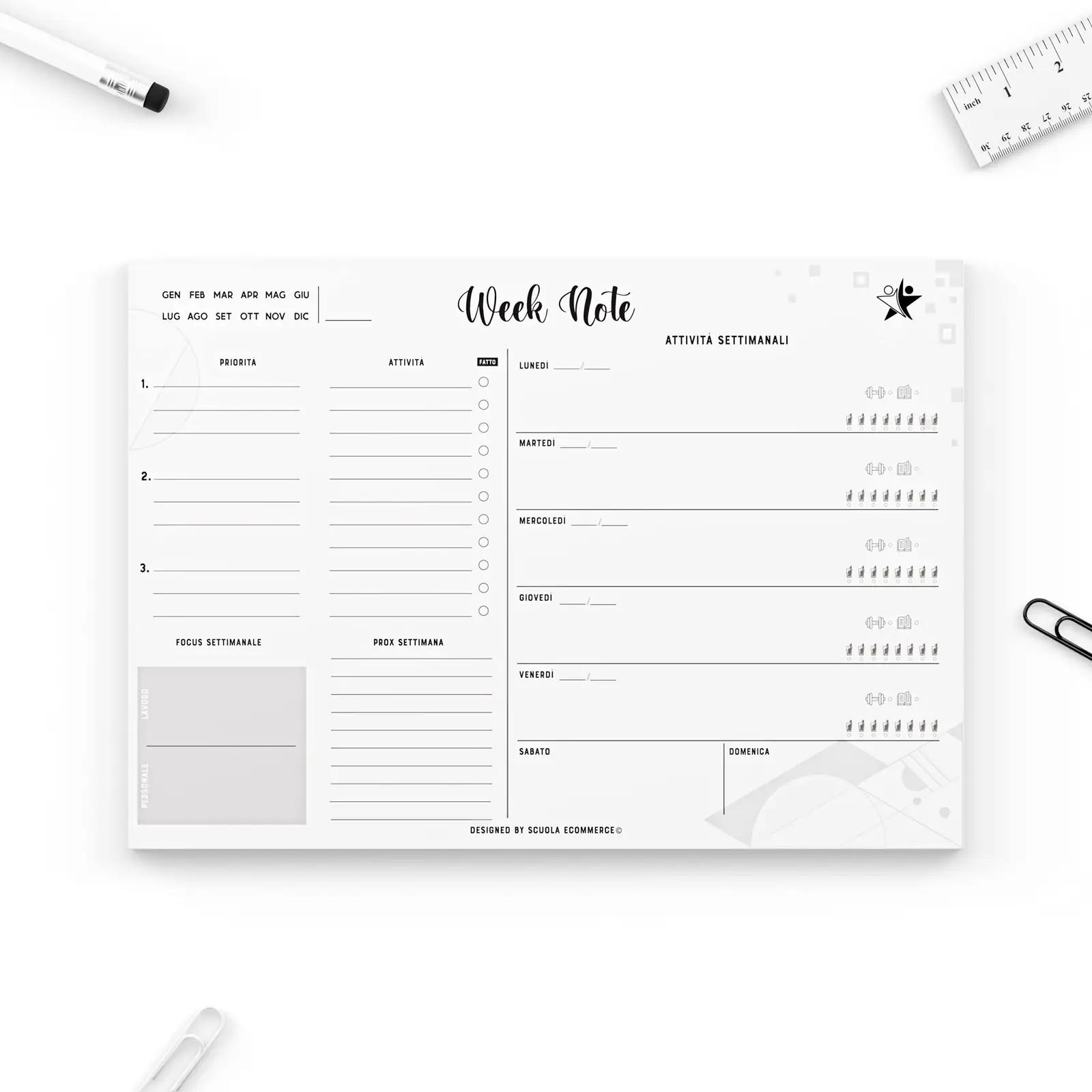 SCUOLA ECOMMERCE paberplanner A3 lauakalender praktiline – lisavaade