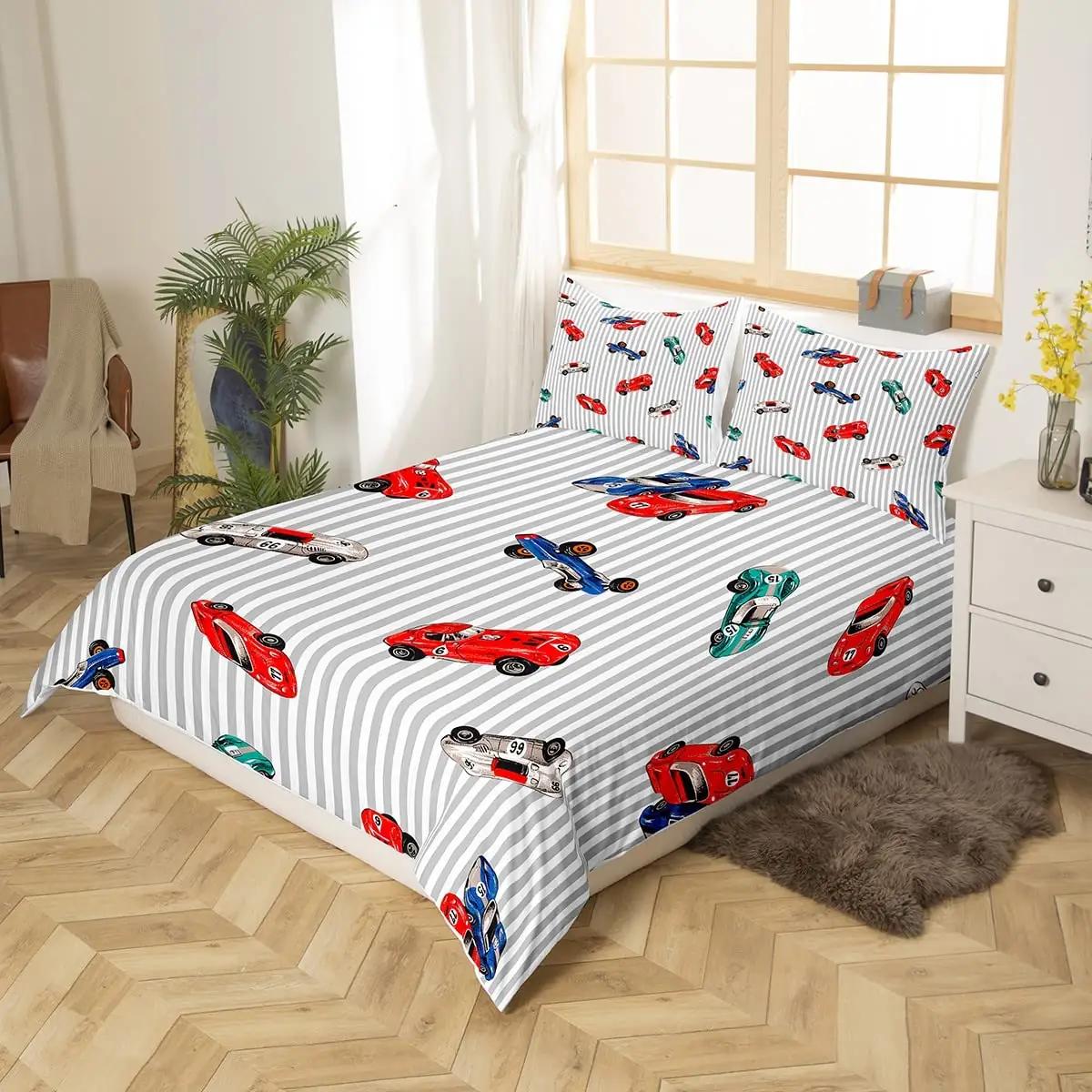 richhome mikrofibrist lastekatte komplekt – sõiduteema 140×200 – pakend ja tarvikud