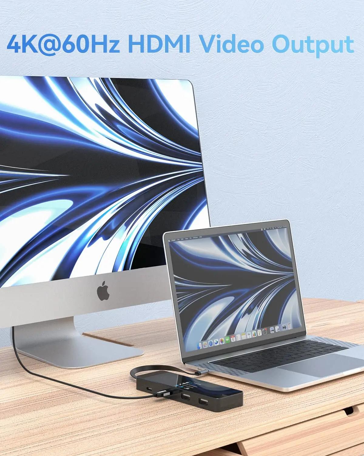 DockCase USB-C Smart Hub — 7-in-1 metallvaba laiendus Macile – pilt 6