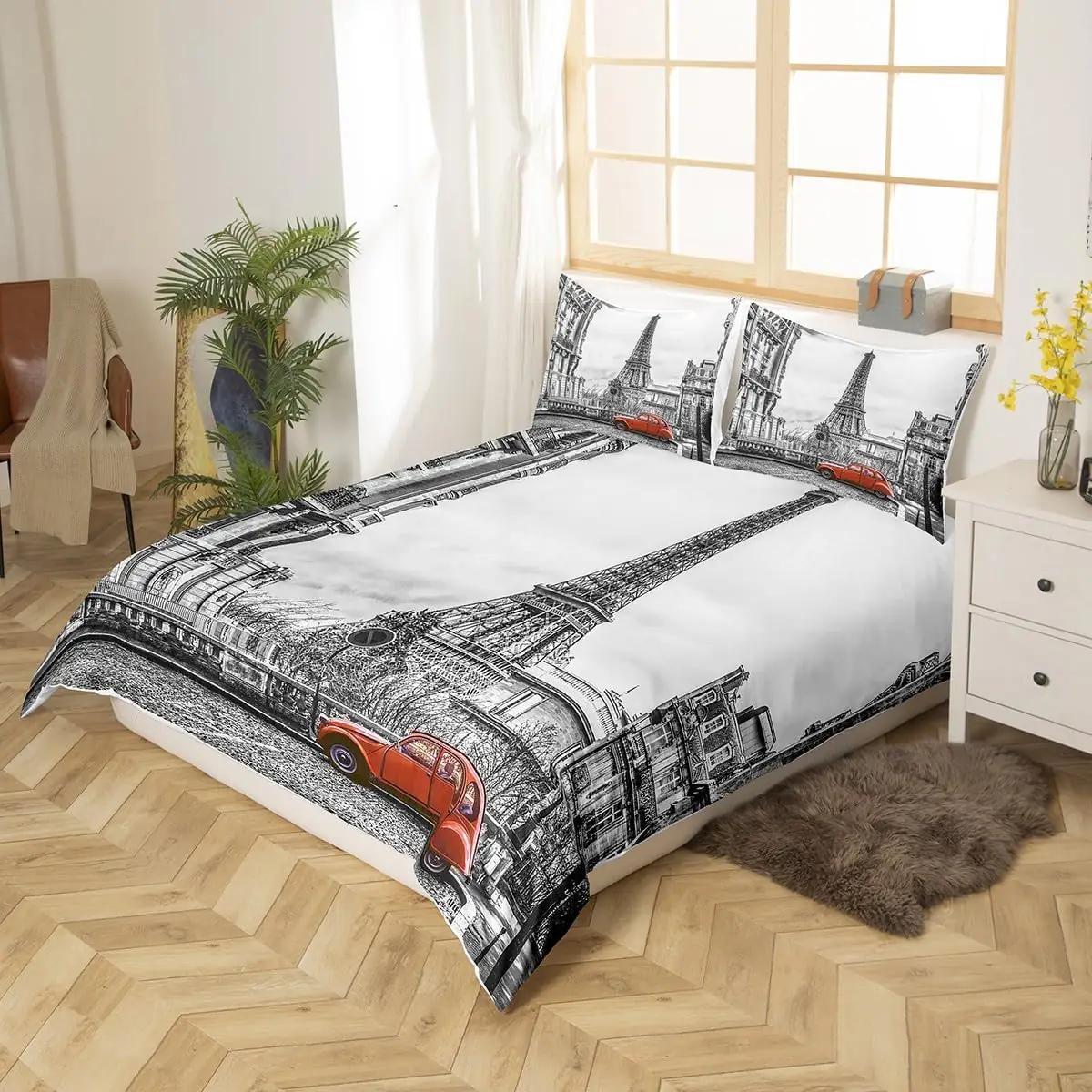 Homemissing moodne mikrofibra voodipesu – Pariisi motiiv 200×200 – detailne vaade