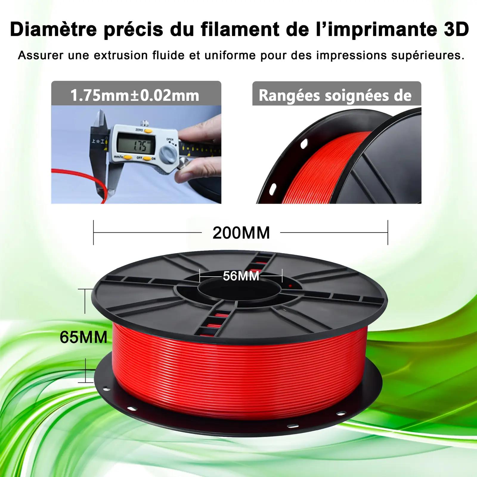 iBOSS PLA+ tugev PLA filament 1.75 mm 1 kg – punane – pakend ja tarvikud