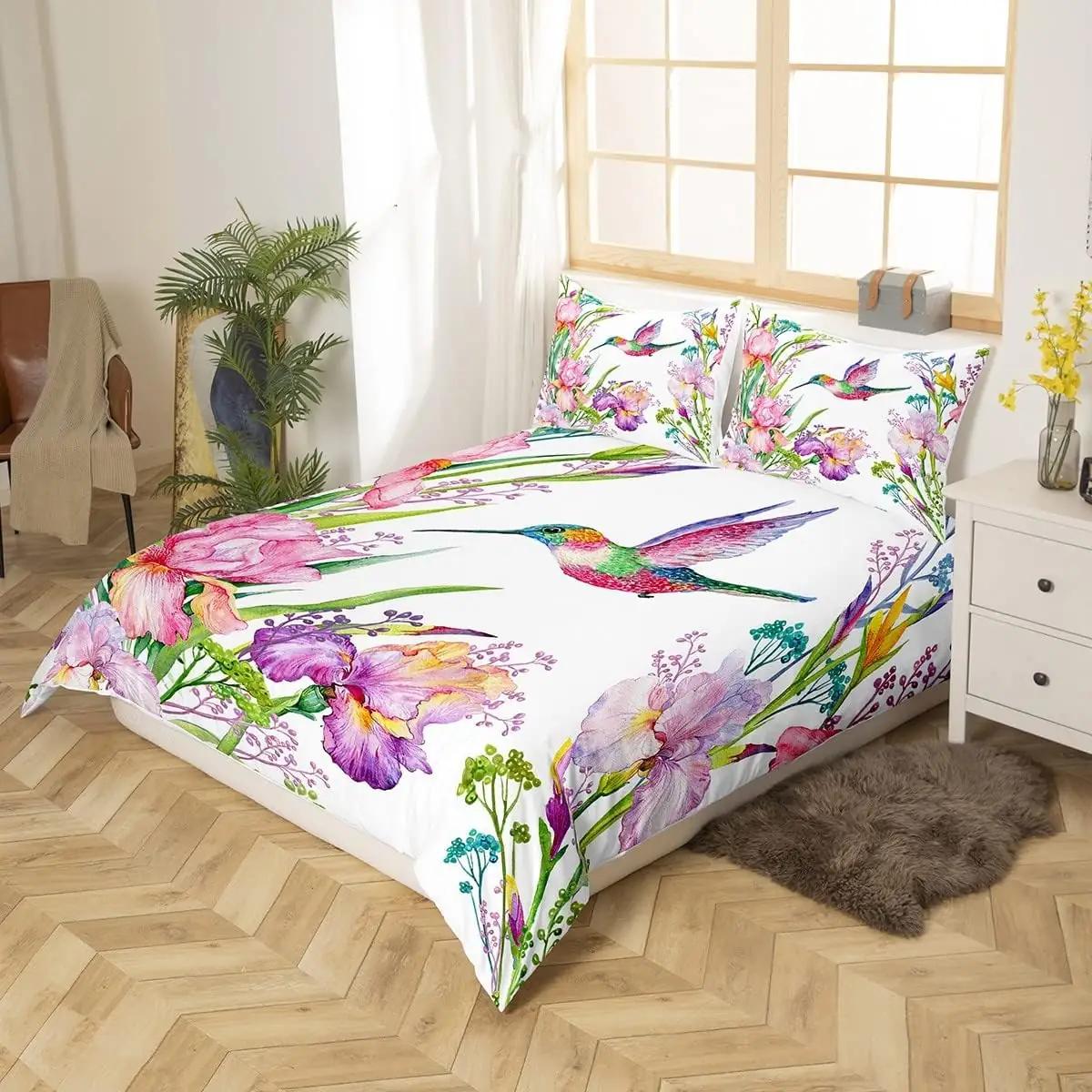 Homewish mikrofibrist voodipesu 220×240 cm – troopilised linnud – pakend ja tarvikud