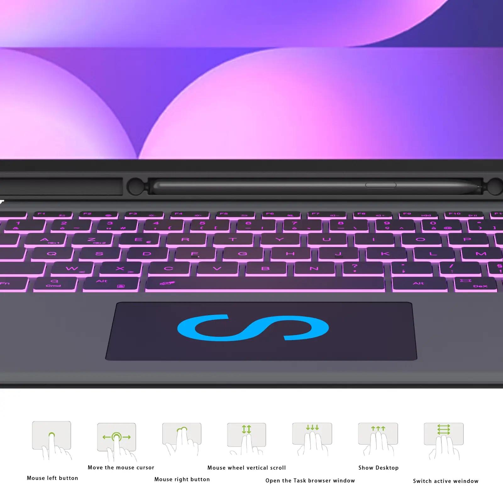 VANKEYPAD metallist/kunstnahk klaviatuurikate Galaxy Tab 14,6″ – kasutusnäide
