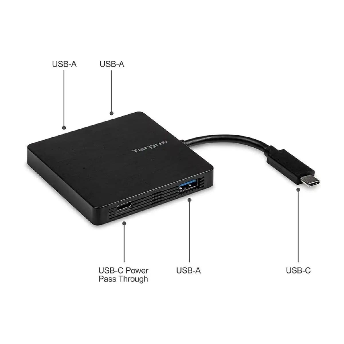 Targus USB-C hub – kompaktne 3x USB‑A ja 1x USB‑C toide – pilt 9