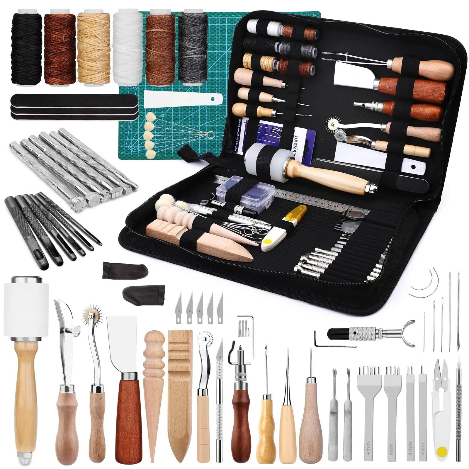 Kuppt käsitöönahk komplekt – puidust tööriistad ja õmblemine