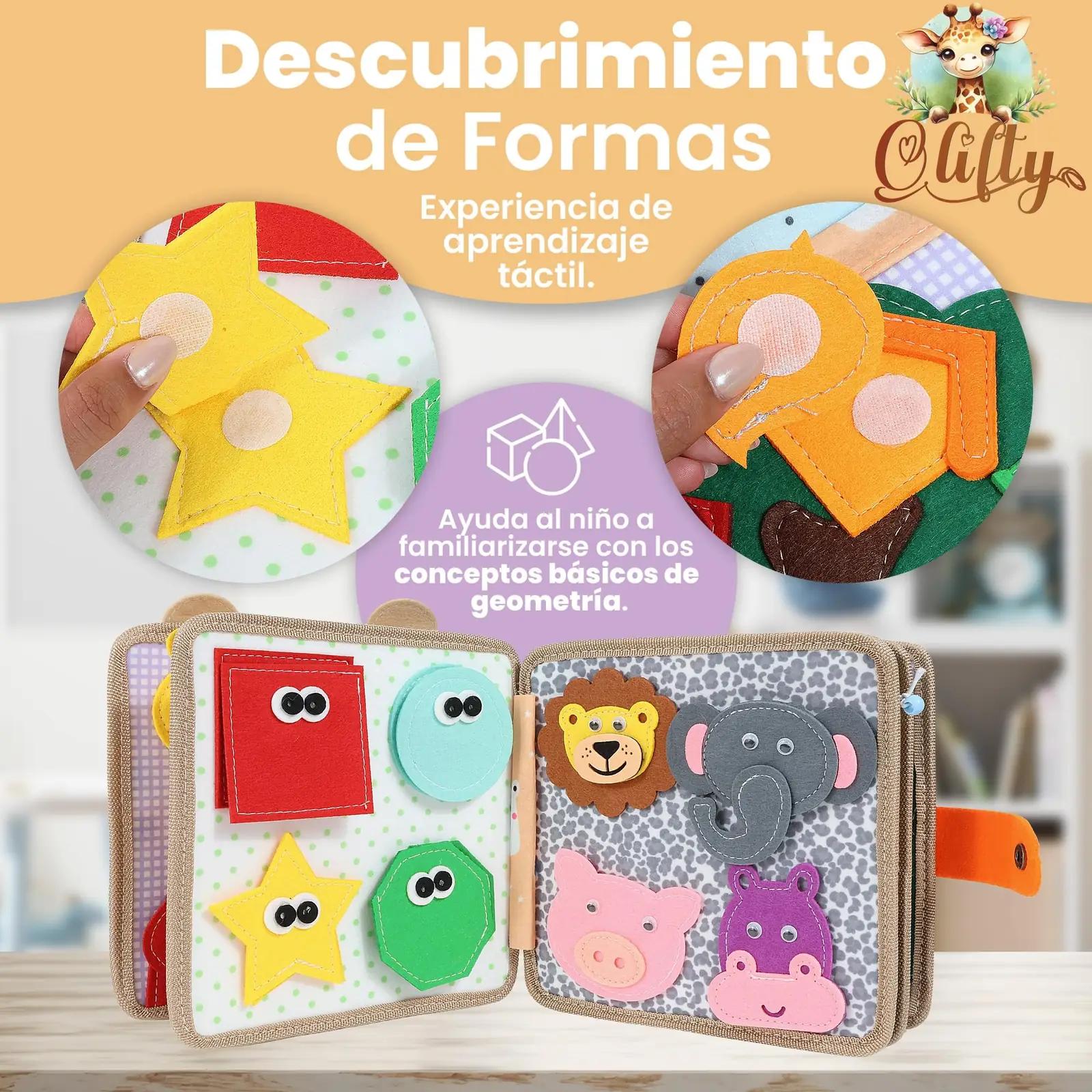 Olifty Montessori-sensorraamat beebile — filz-mänguasi arenguks – kasutusnäide
