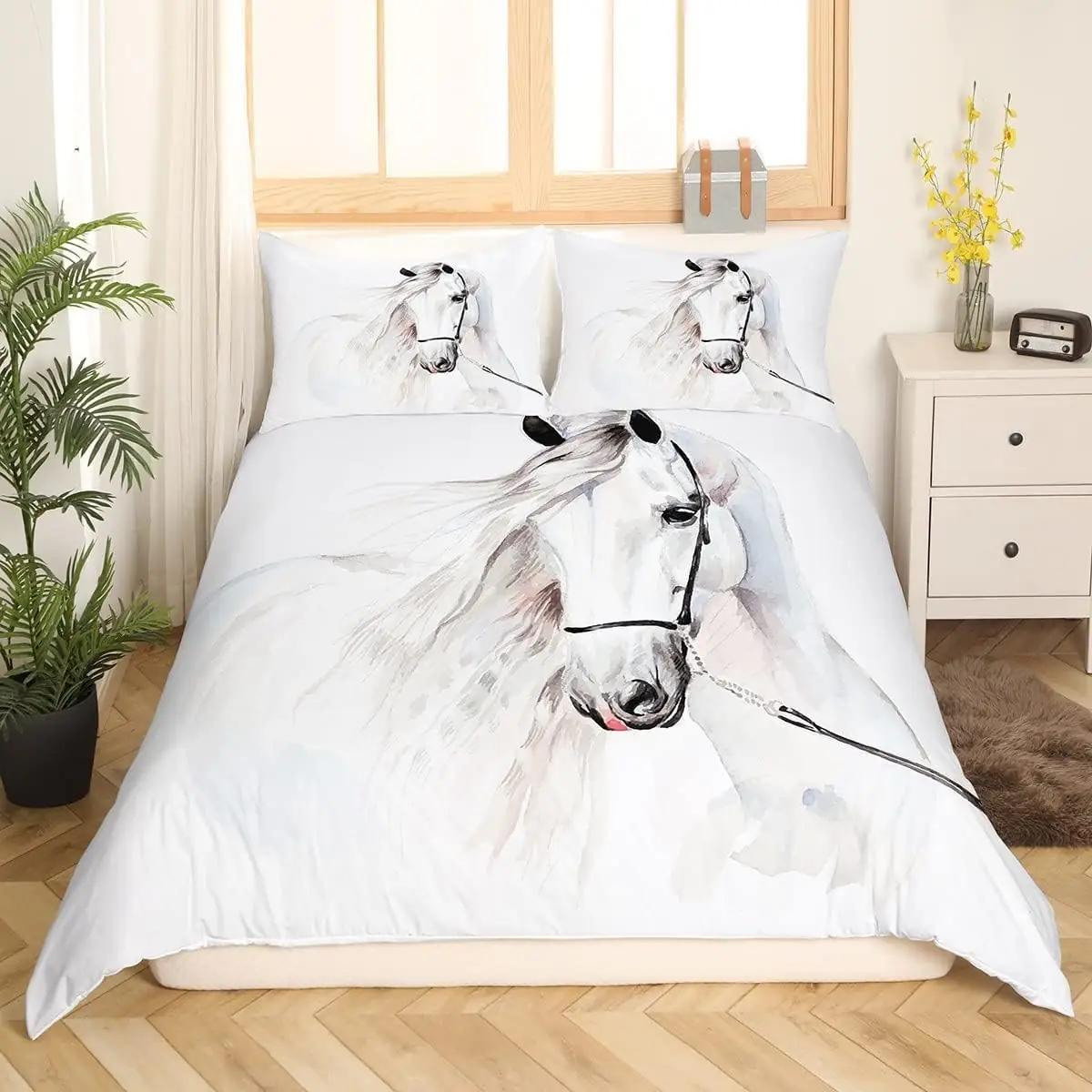 Homemissing pehme mikrofibra voodipesu 200×200 cm hobune – kasutusnäide