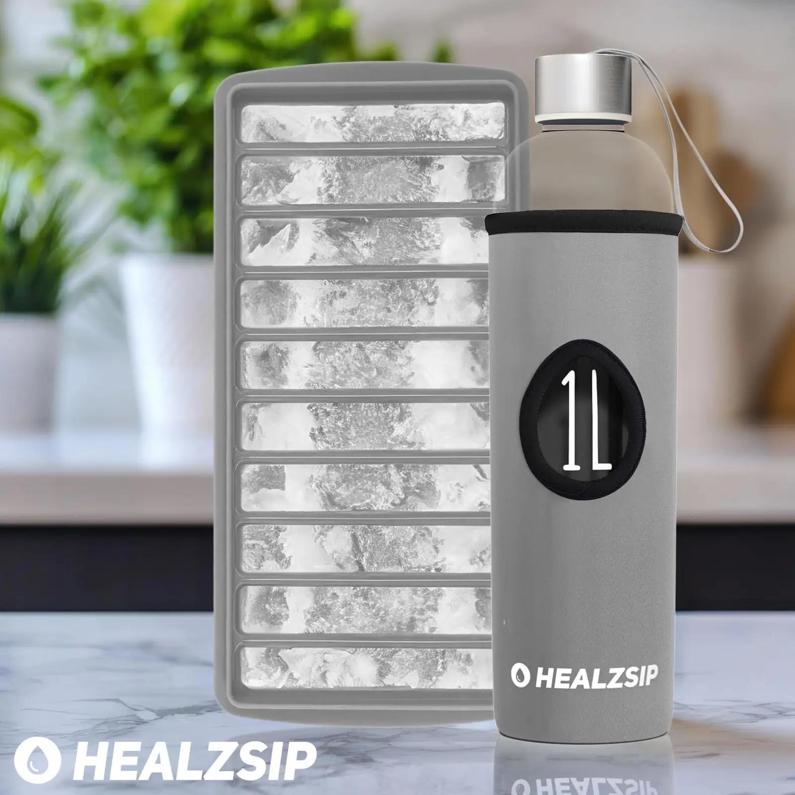 Healzsip klaaspudel 1 l – vastupidav borosilikaat, kontorisse – pilt 7