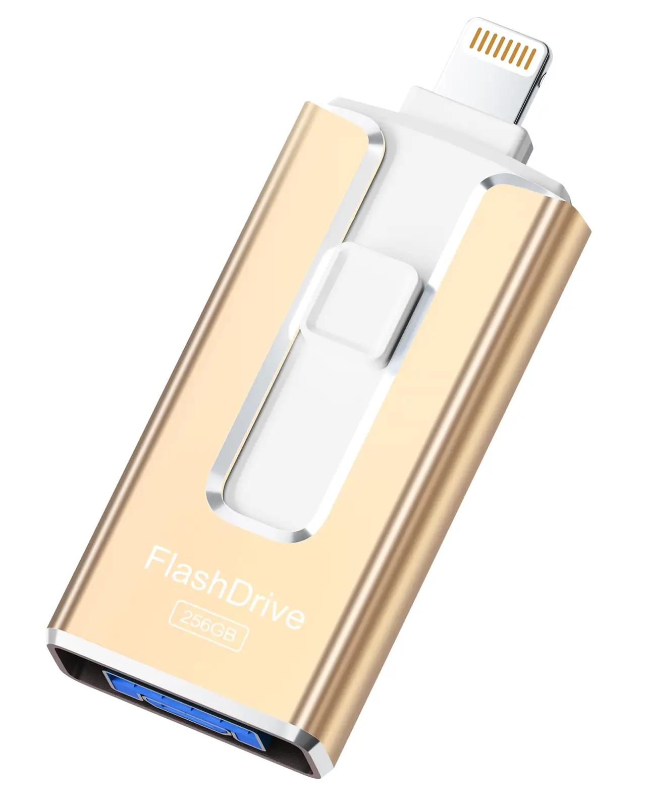 SUDEHO kuldne 256 GB USB-mälupulk — kompaktne ja