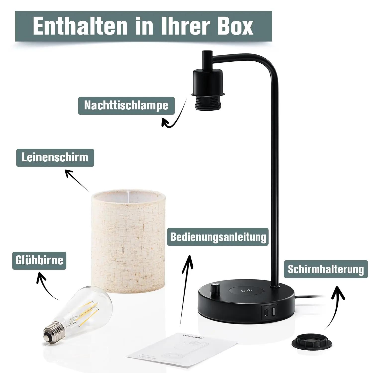 Hestia Nest modernne laud-lamp metallist koos juhtmevaba – lisavaade