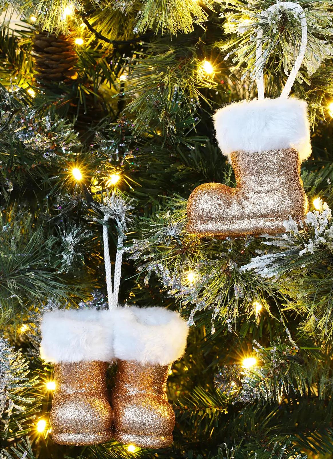 Christmas Concepts roosakuldne glitternahkne jõulusokike komplekt – lisavaade