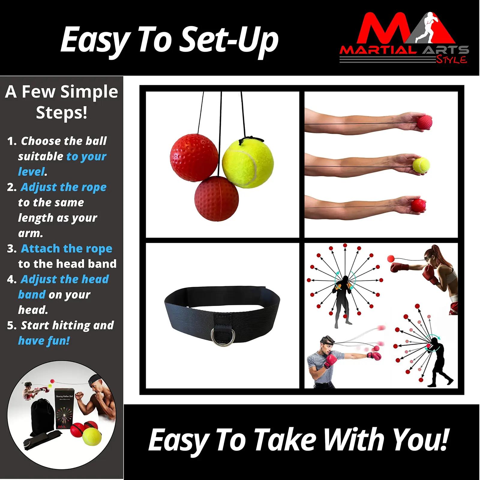 MA MARTIAL ARTS STYLE refleksipallide treeningkomplekt – lisavaade