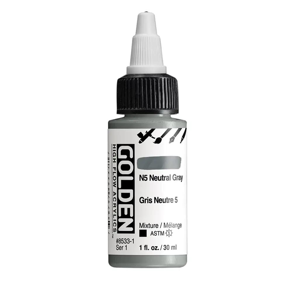 GOLDEN kvaliteetne akrüülvärv 30 ml — neutraalhall toon N5