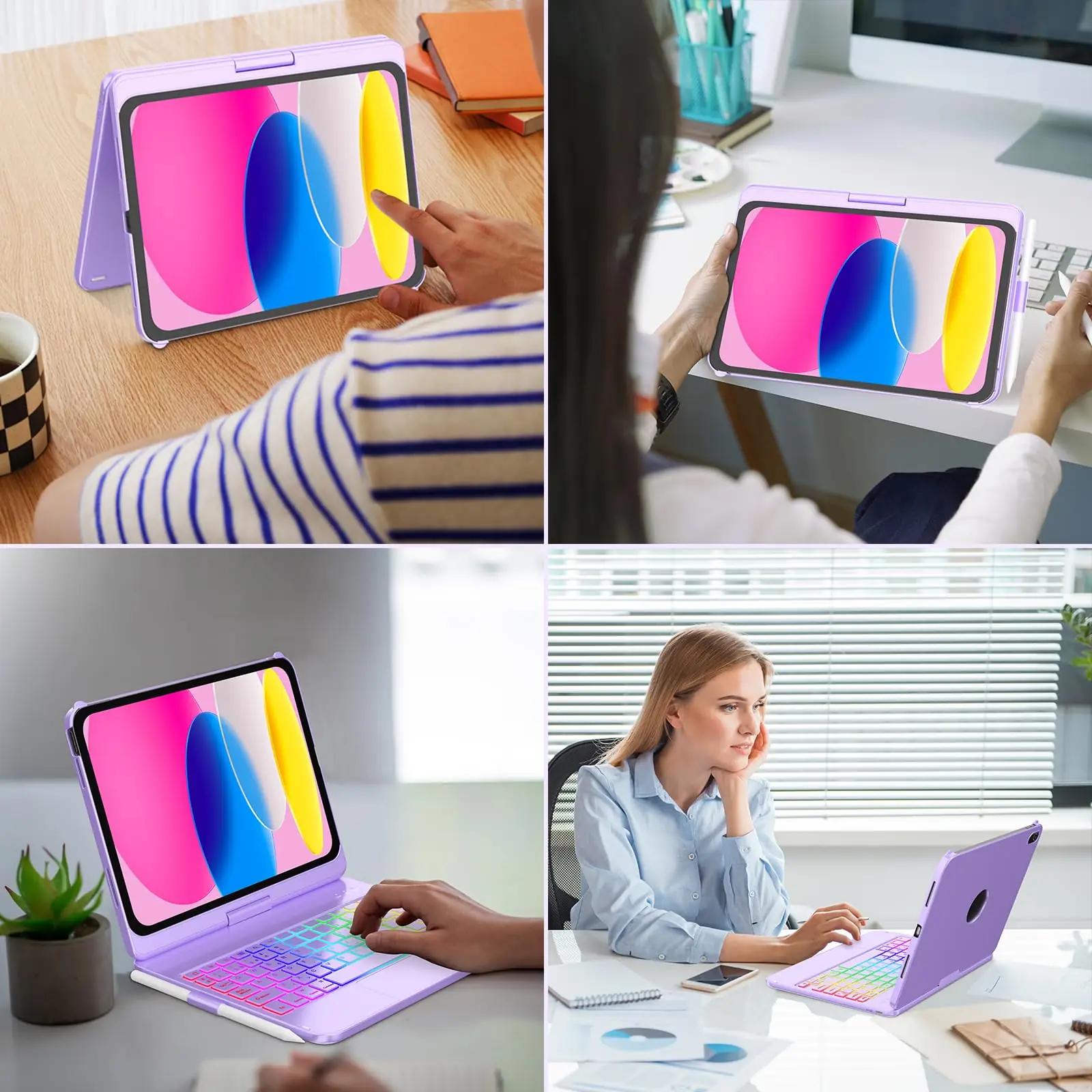MMK purpurne klahvikate iPad 10.9 jaoks — kaitse ja klaviatuur – pilt 8