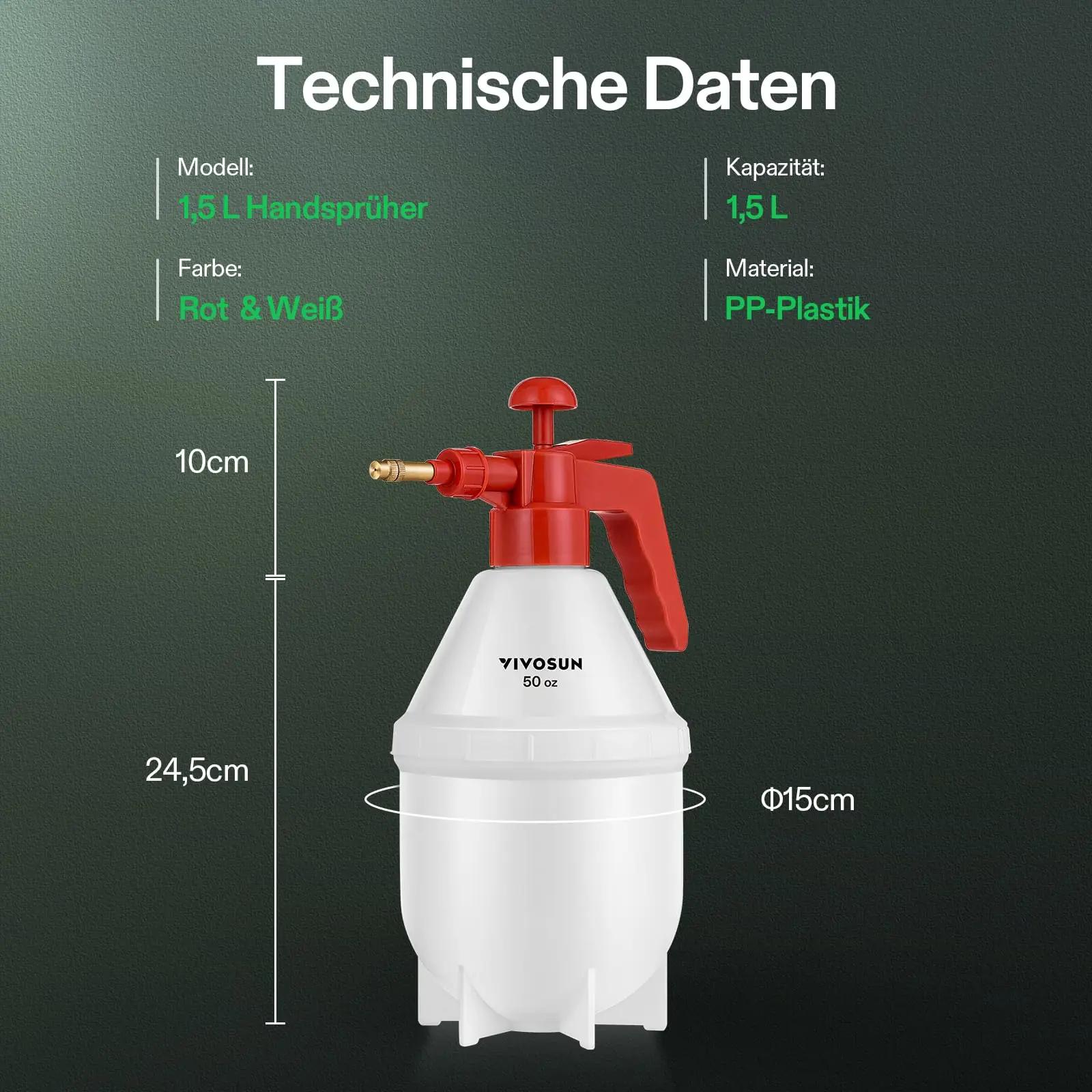 VIVOSUN ergonoomiline 1,5 L aiapihusti — vastupidav PP-materjal – pilt 7