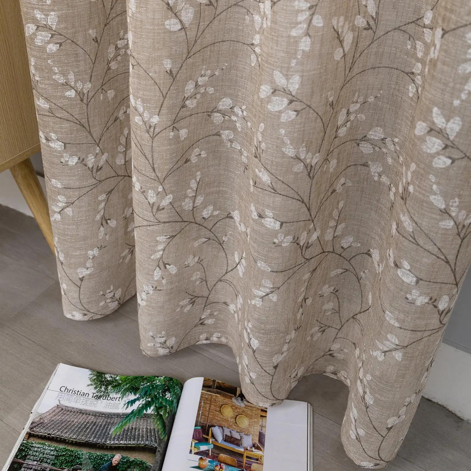 GIRASOLE HOME linane efektiga kardinad – lillemuster, 140×285 – pilt 7