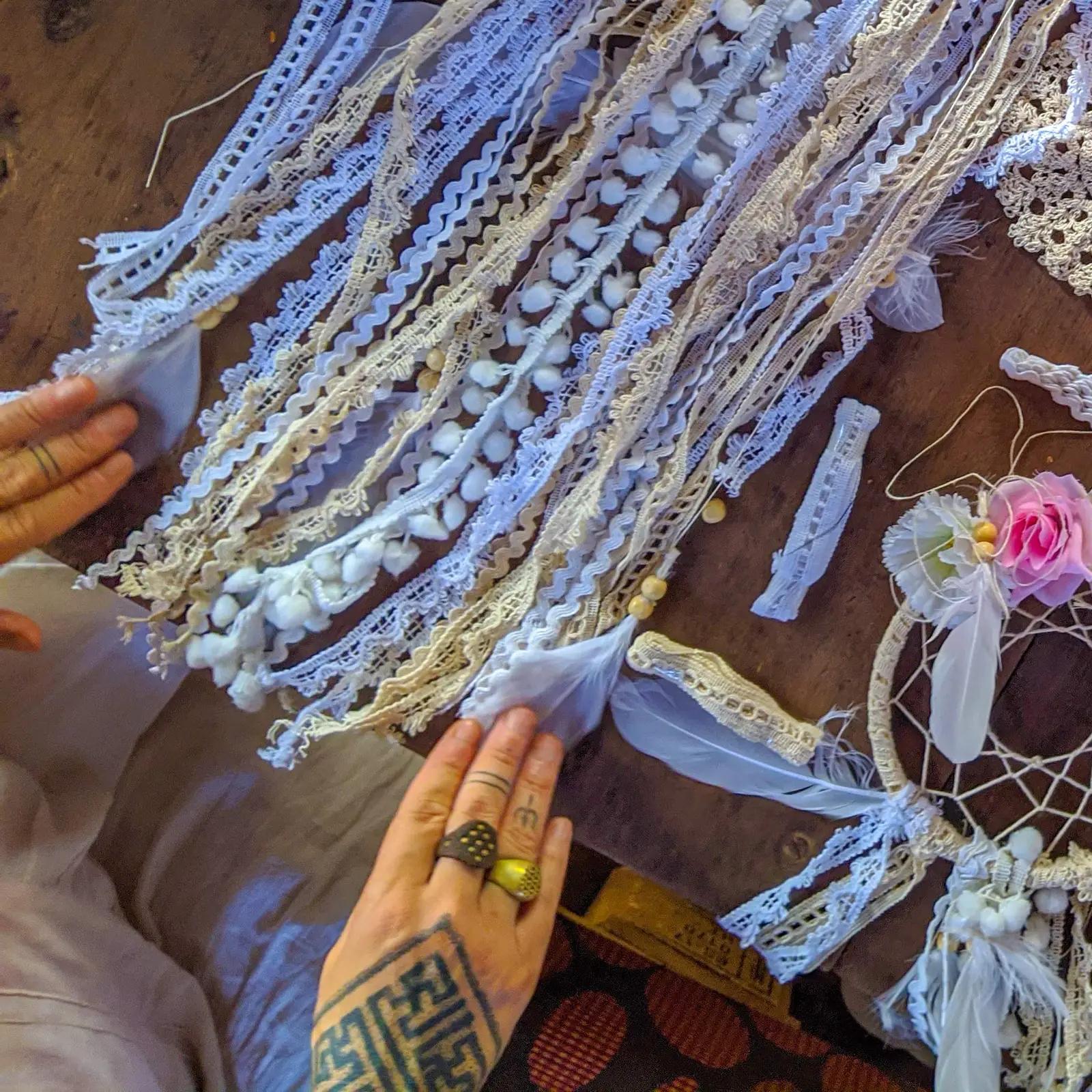 Mandala Life ART boheemlaslik puuvillane unenäopüüdja kingituseks – pakend ja tarvikud