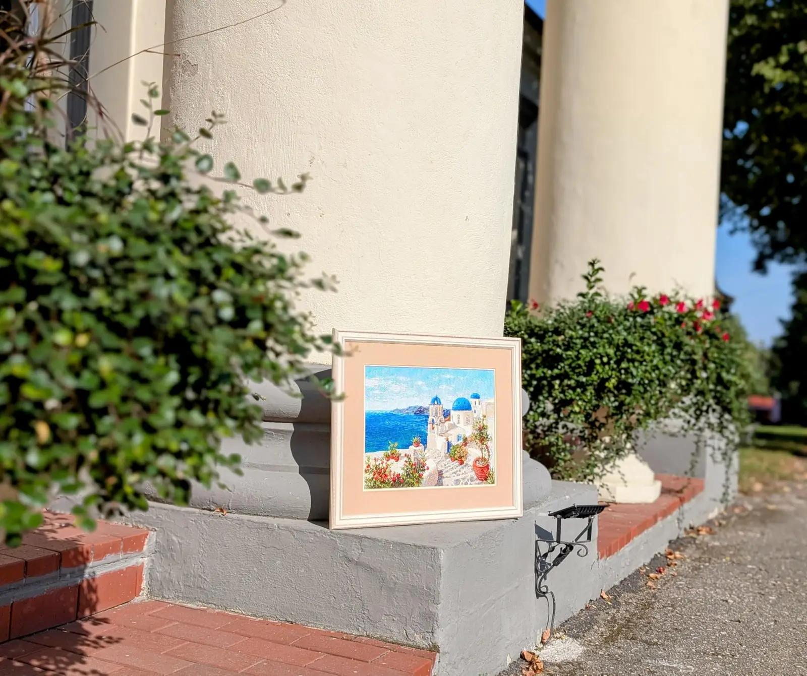 Riolis ristpiste komplekt Santorini – puuvillane tööpakett – pilt 7