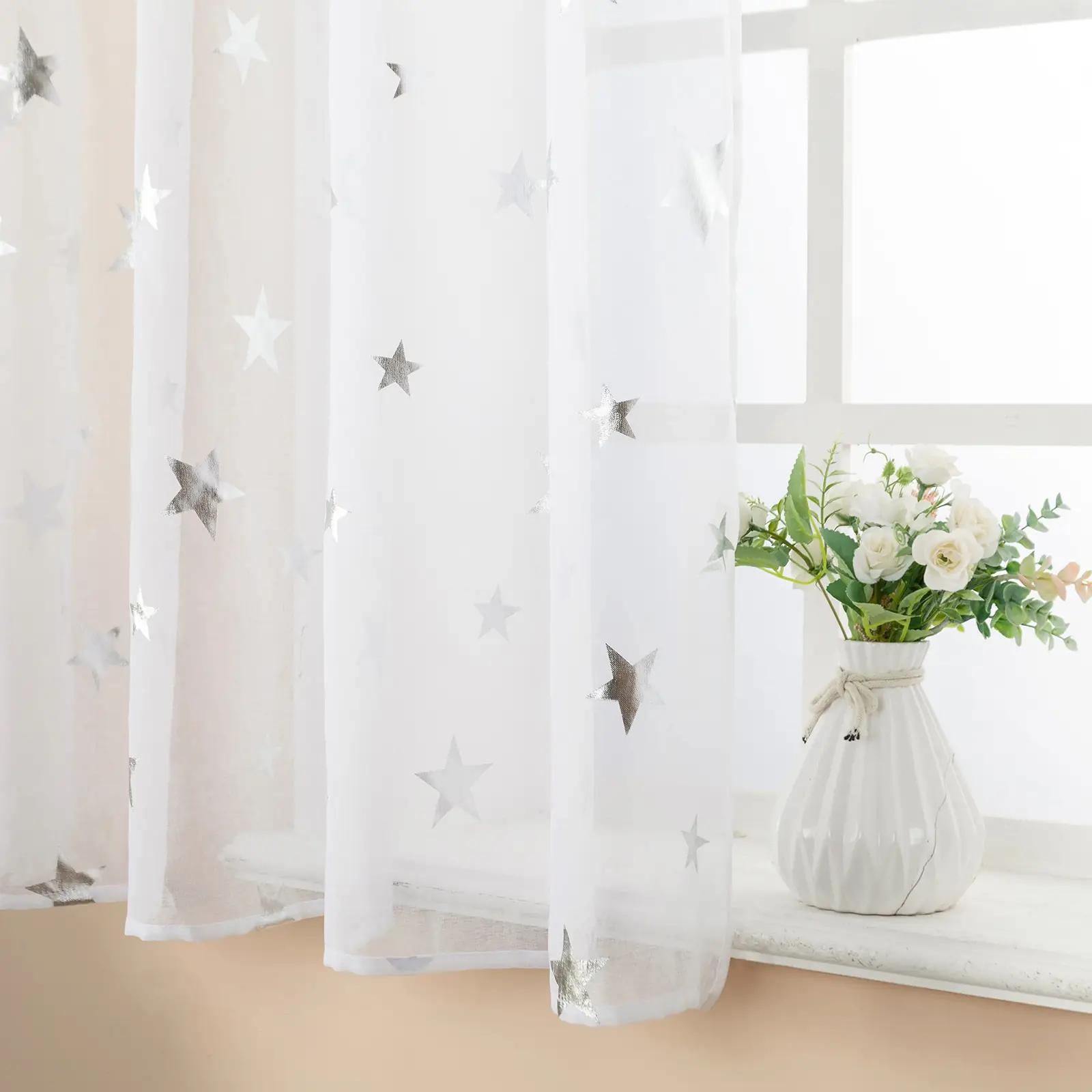 GIRASOLE HOME valged voile-kardinad tähtmustriga – lisavaade