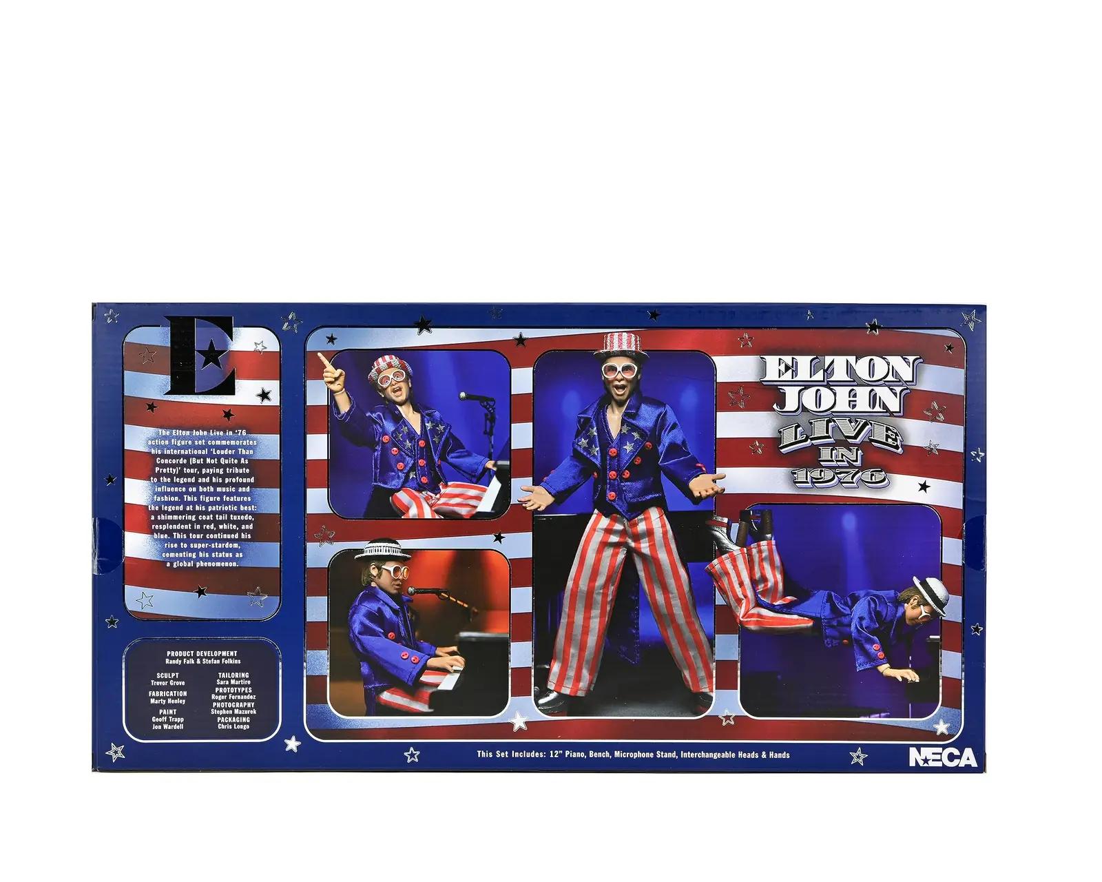 NECA kolektiivne Elton John popp-detailne actionfiguur – pakend ja tarvikud