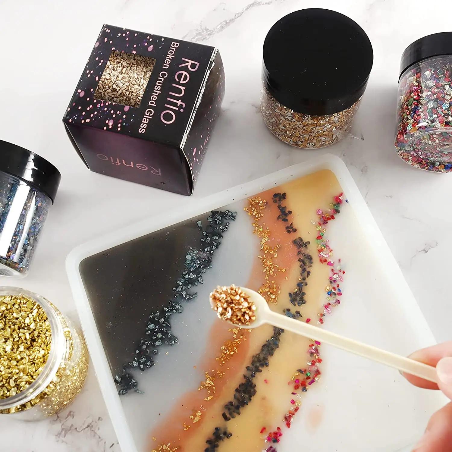 Renfio värviline purustatud klaasglitter 100 g — käsitööile – lisavaade