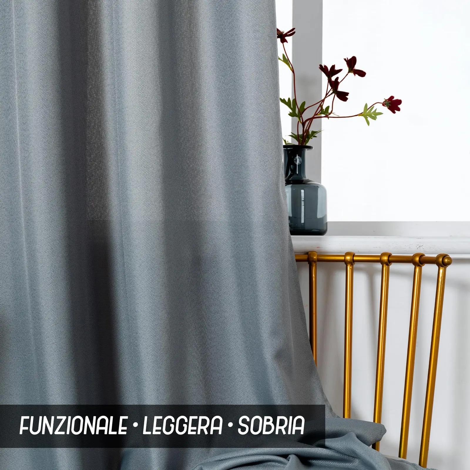 GIRASOLE HOME hallids poolpimendavad kardinad — kerge materjal – kasutusnäide