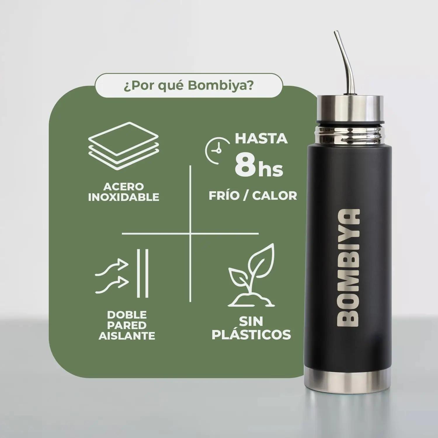 Bombiya roostevabast materjalist termos — mate 500 ml, must – pilt 9